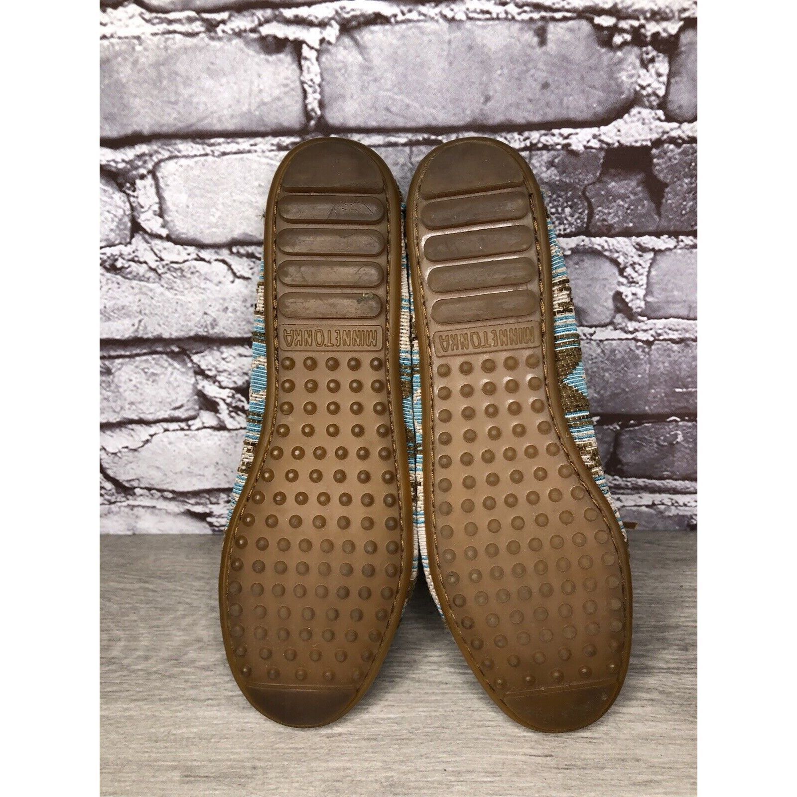 Minnetonka Minnetonka Blue Aztec Southwest Lace Bow Moccasins Shoes Wom Size US 9 / IT 39 - 14 Thumbnail