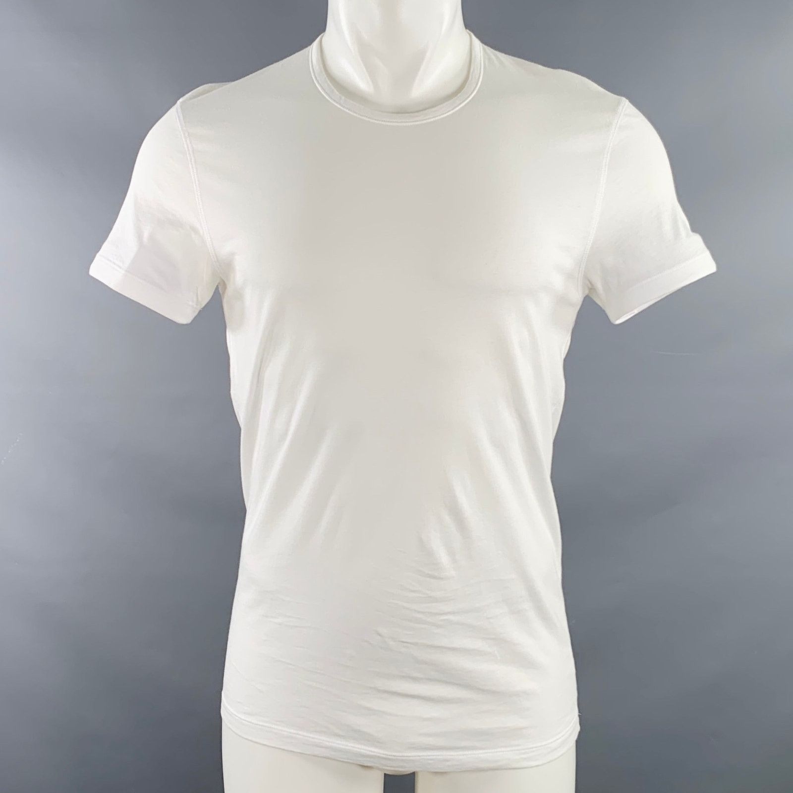 Paul Smith PAUL SMITH Size M White Cotton Crew Neck T-shirt Size US M / EU 48-50 / 2 - 1 Thumbnail