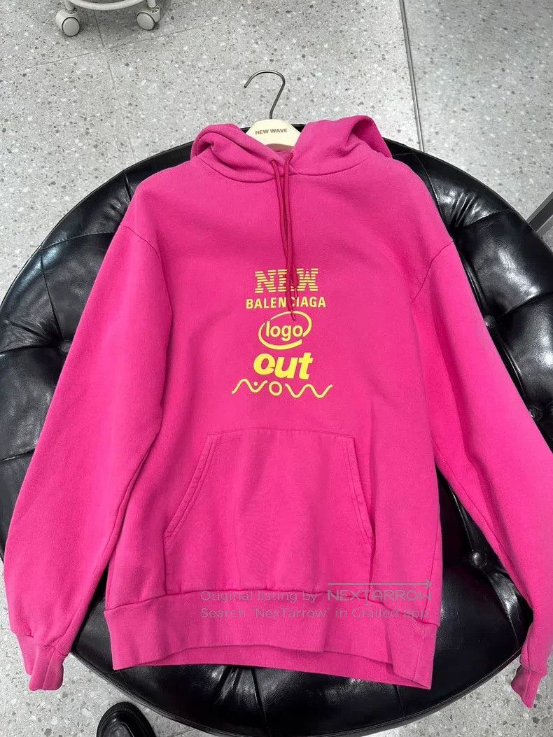 Balenciaga Balenciaga Pink Chest Logo Hoodie Size US S / EU 44-46 / 1 - 1 Thumbnail