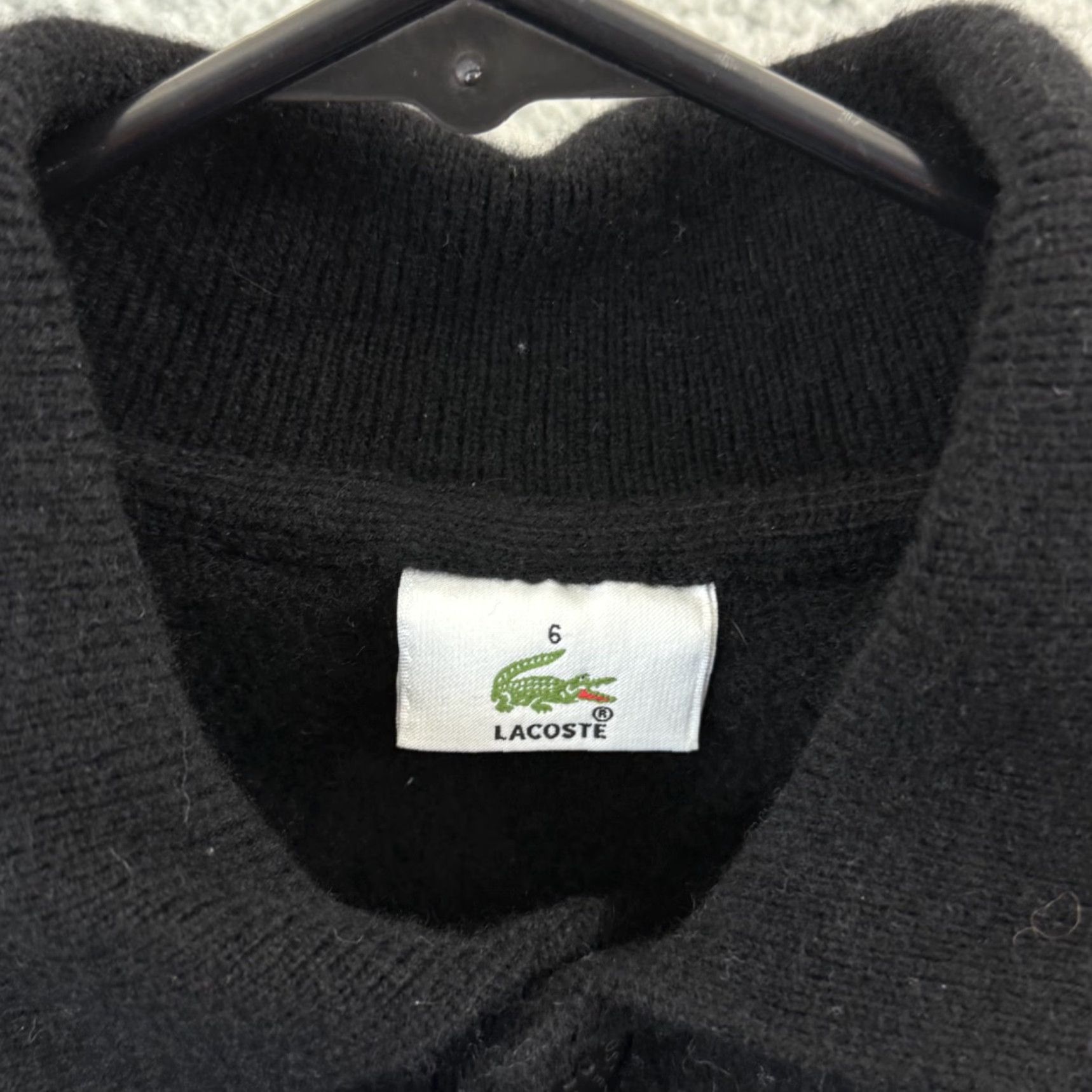 Lacoste VINTAGE Lacoste Sweater Mens 6 XL Black Wool Henley Long Sleeve Knit Preppy Pullover Size US S / EU 44-46 / 1 - 6 Thumbnail