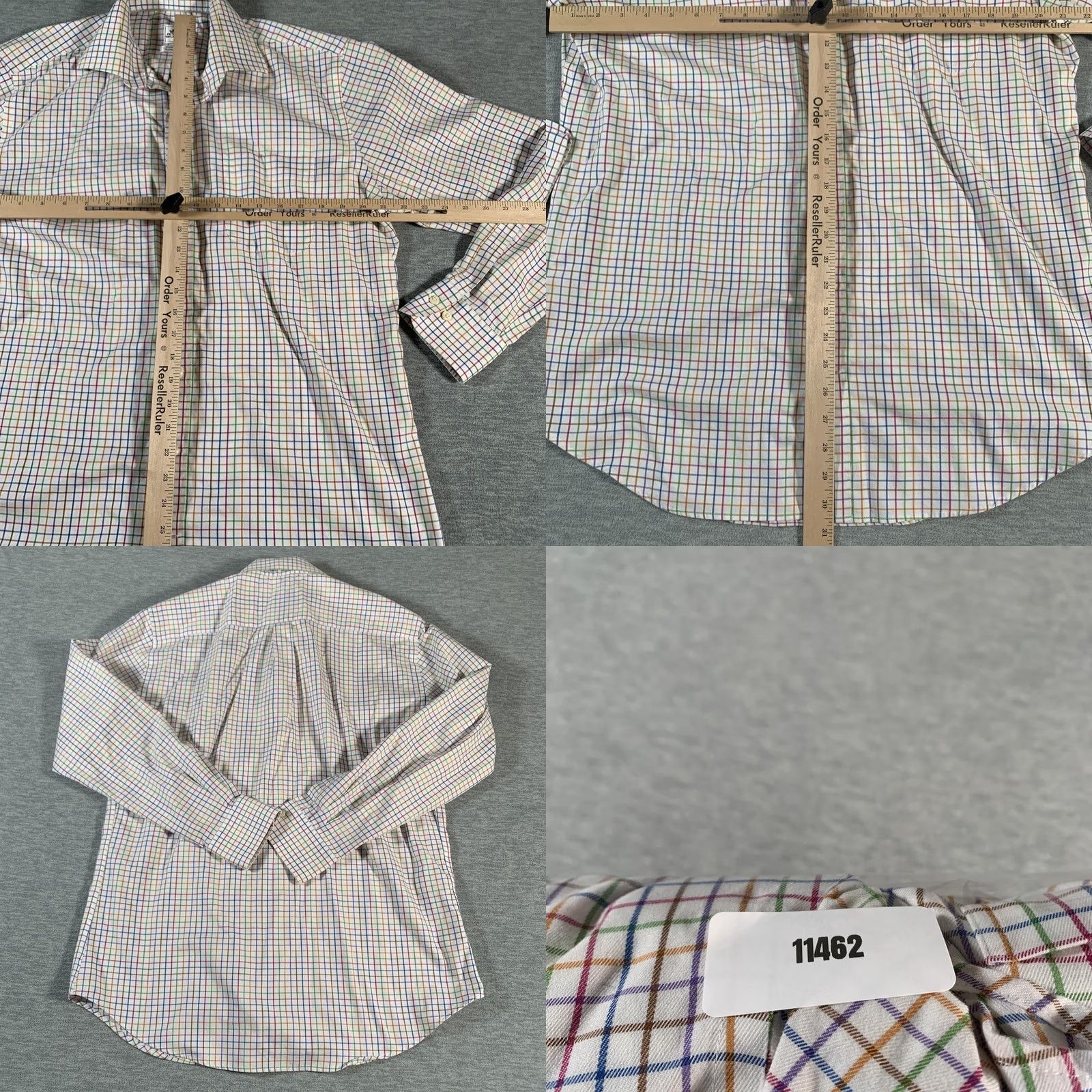 Peter Millar Peter Millar Shirt Mens Large Multicolor Plaid Button-Down Nanoluxe Easycare Wrinkle Resistant Classic Check 100% Cotton Size US L / EU 52-54 / 3 - 8 Thumbnail