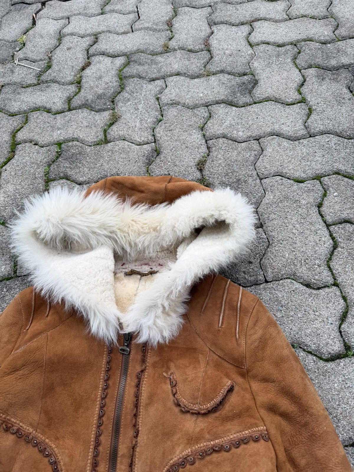 Leather Suede Leather Insulated Lamb Fur Fitted Jacket Size US S / EU 44-46 / 1 - 5 Thumbnail