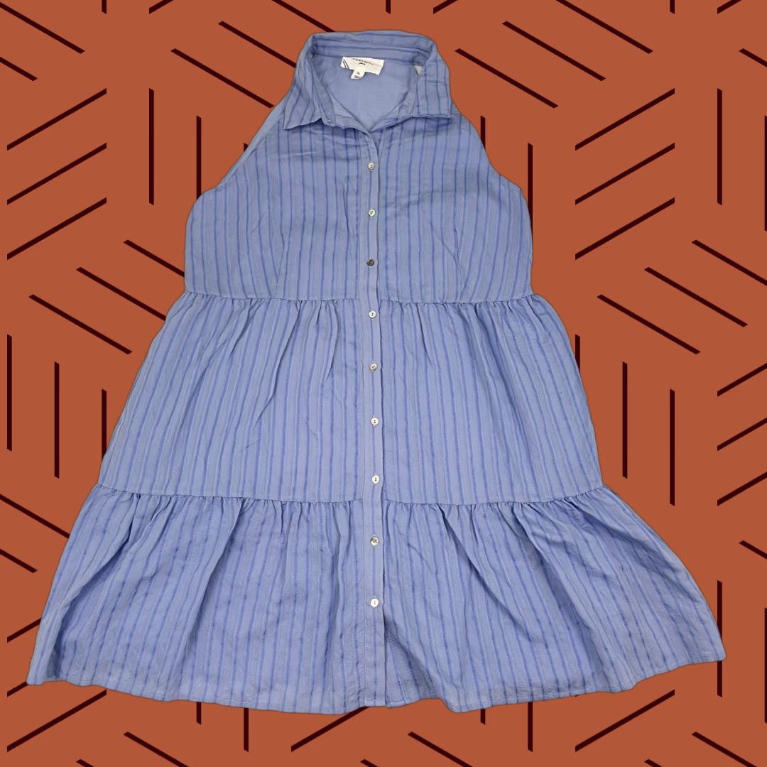 Vintage Tuckernuck Pomander Place Seersucker Sailor Dress A-Line V-Neck XL Blue Womens Size XL / US 12-14 / IT 48-50 - 1 Thumbnail