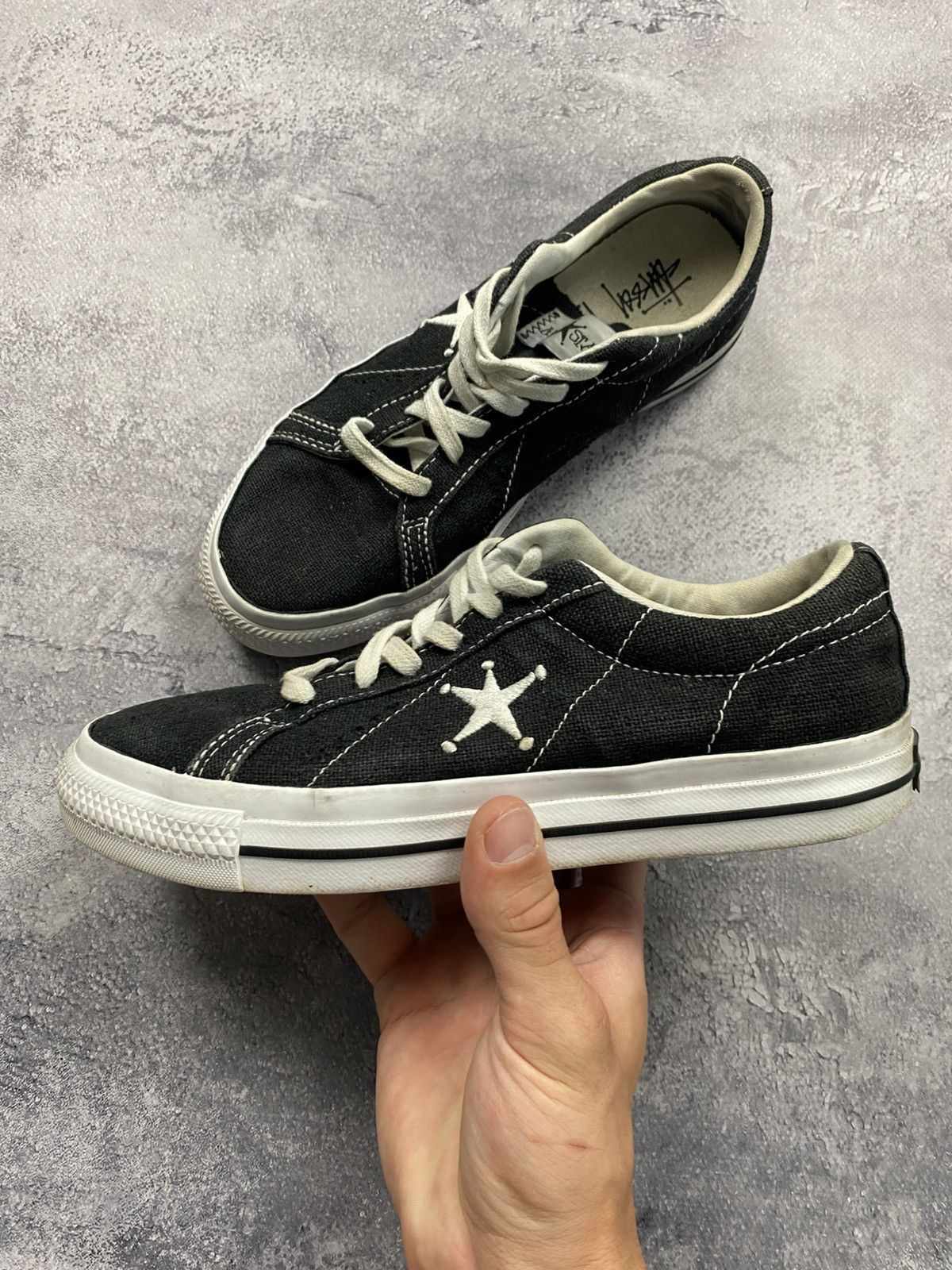 Converse × Stussy Stussy Converse Chuck One Star Low Top Black Sneakers Shoes Size US 6 / EU 39 - 16 Thumbnail