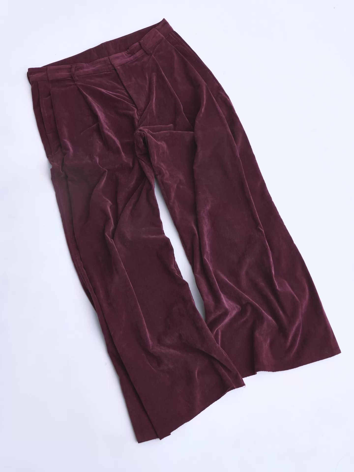Doublet DOUBLURE Burgundy Velvet Wide Leg Pants Size L Size 28" / US 6 / IT 42 - 8 Thumbnail