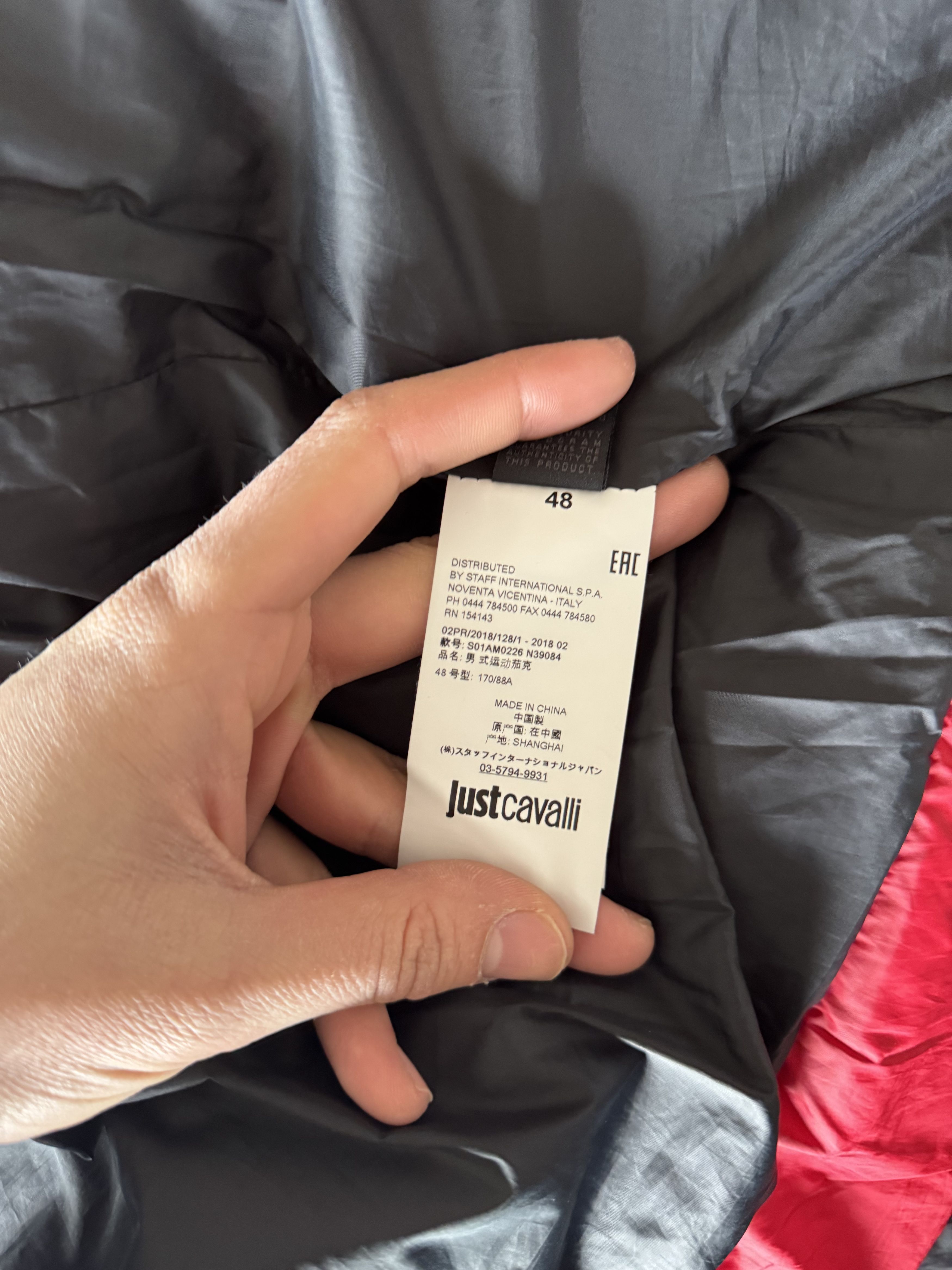 Just Cavalli Quilted Biker Down Jacket With Leather Shoulders Size US M / EU 48-50 / 2 - 16 Thumbnail