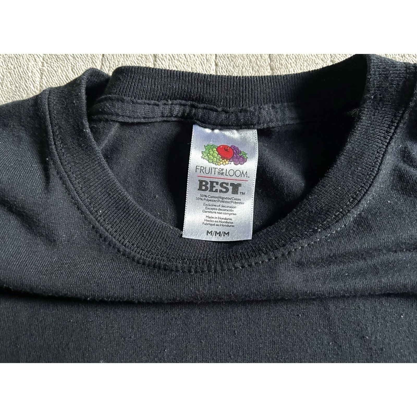 Fruit Of The Loom Jesus Motorcycle T Shirt Men M Black Cotton Blend Regular Short Sleeve Faith Biker 90s California Heart Religion Brand Fruit Of The Loom Size US M / EU 48-50 / 2 - 4 Thumbnail