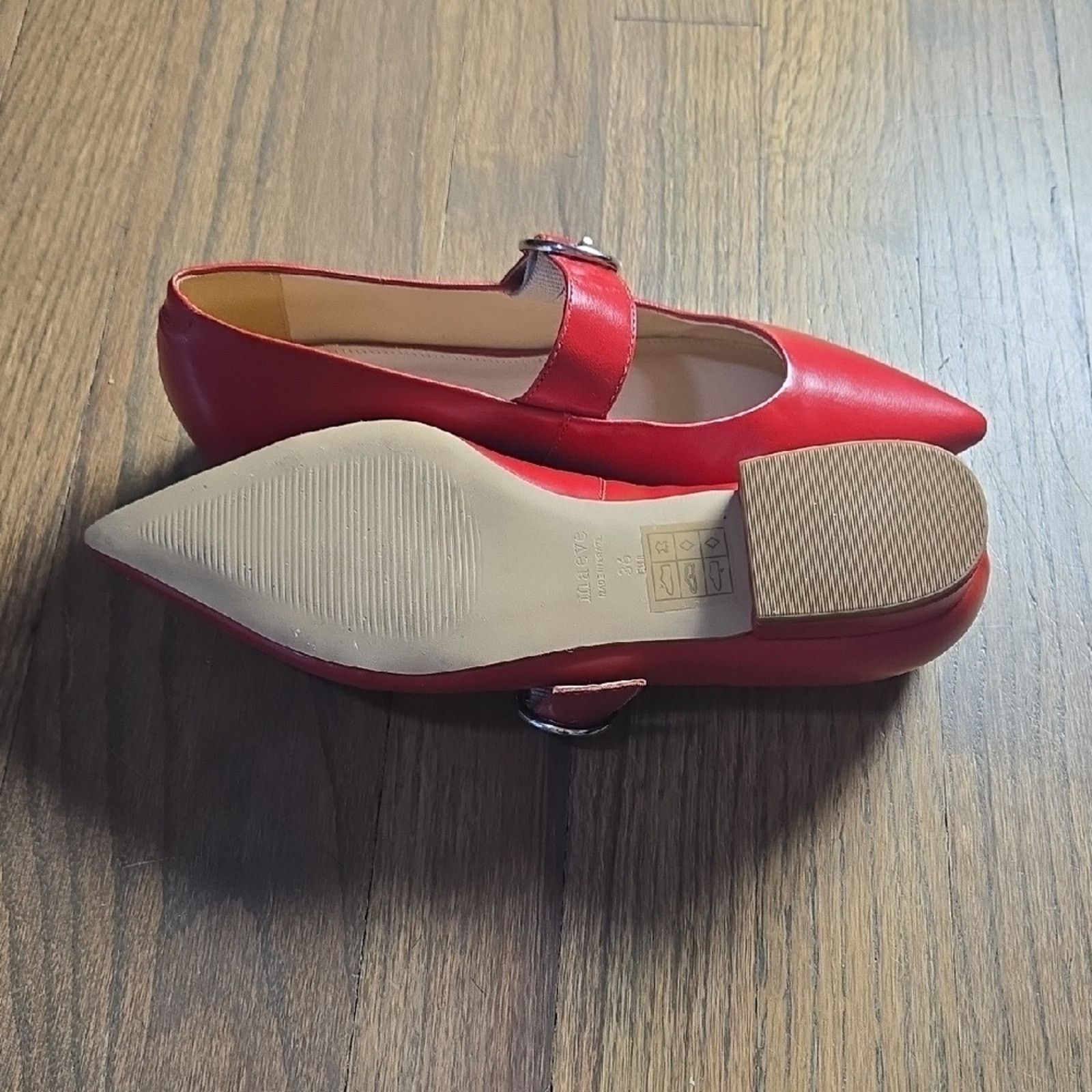 & Other Stories Maeve Red Pointed Toe Mary Janes Size US 5.5 / IT 35.5 - 4 Thumbnail