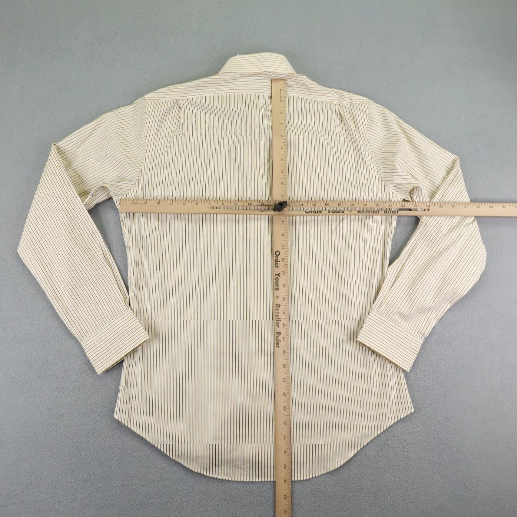 Polo Ralph Lauren VINTAGE Polo Ralph Lauren Shirt Men Medium Cotton Button-Up Striped Collared Long Sleeve Yellow Blue White 90s Classic Mens Size US M / EU 48-50 / 2 - 7 Thumbnail