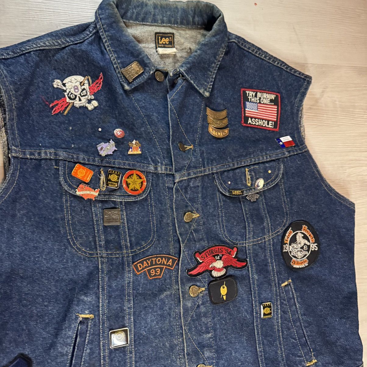 Very rare denim vintage Lee Vest Harley Davidson