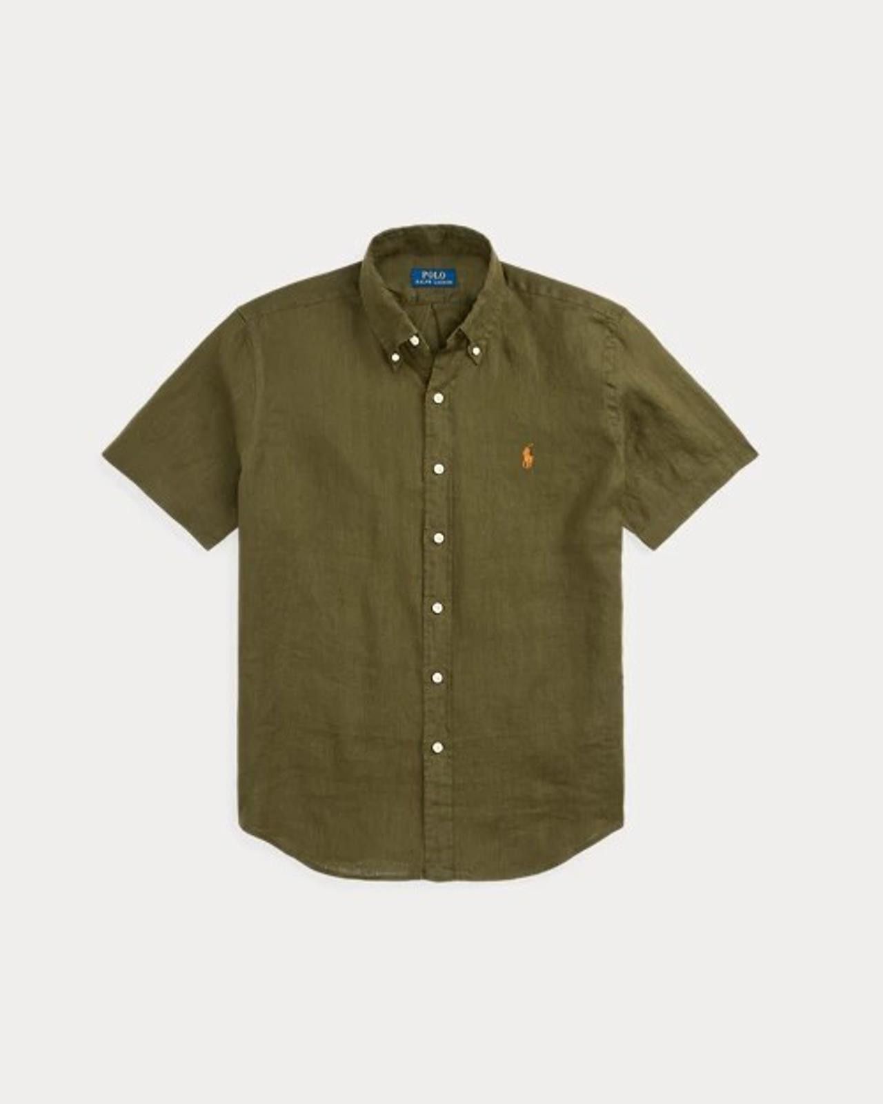 Polo Ralph Lauren Polo Ralph Lauren Custom Slim Fit Linen Shirt L Olive Green Size US L / EU 52-54 / 3 - 2 Thumbnail