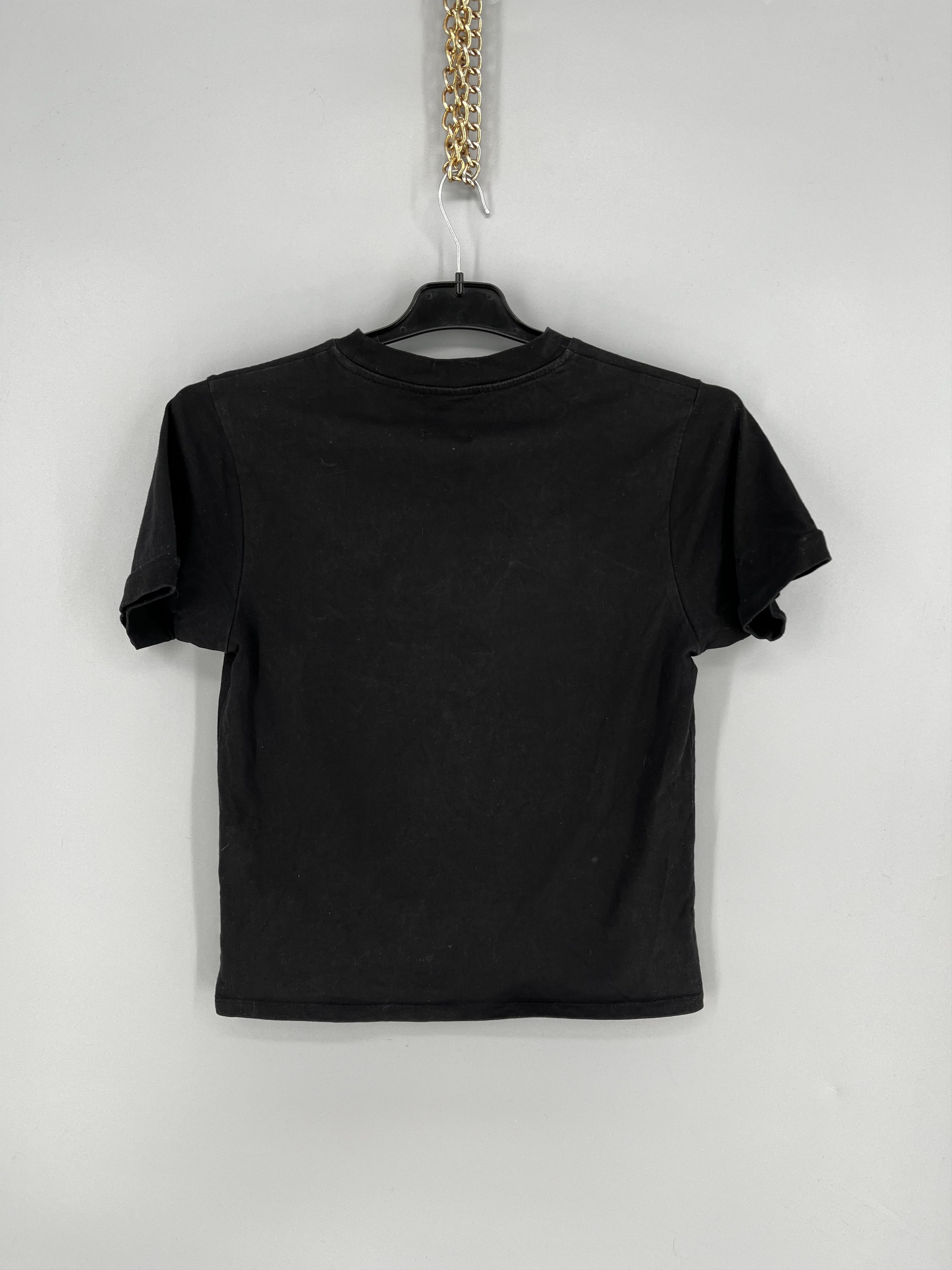 Vintage The Kooples Shirt Woman's Small Black Cotton Crew Neck Short Size S / US 4 / IT 40 - 7 Thumbnail