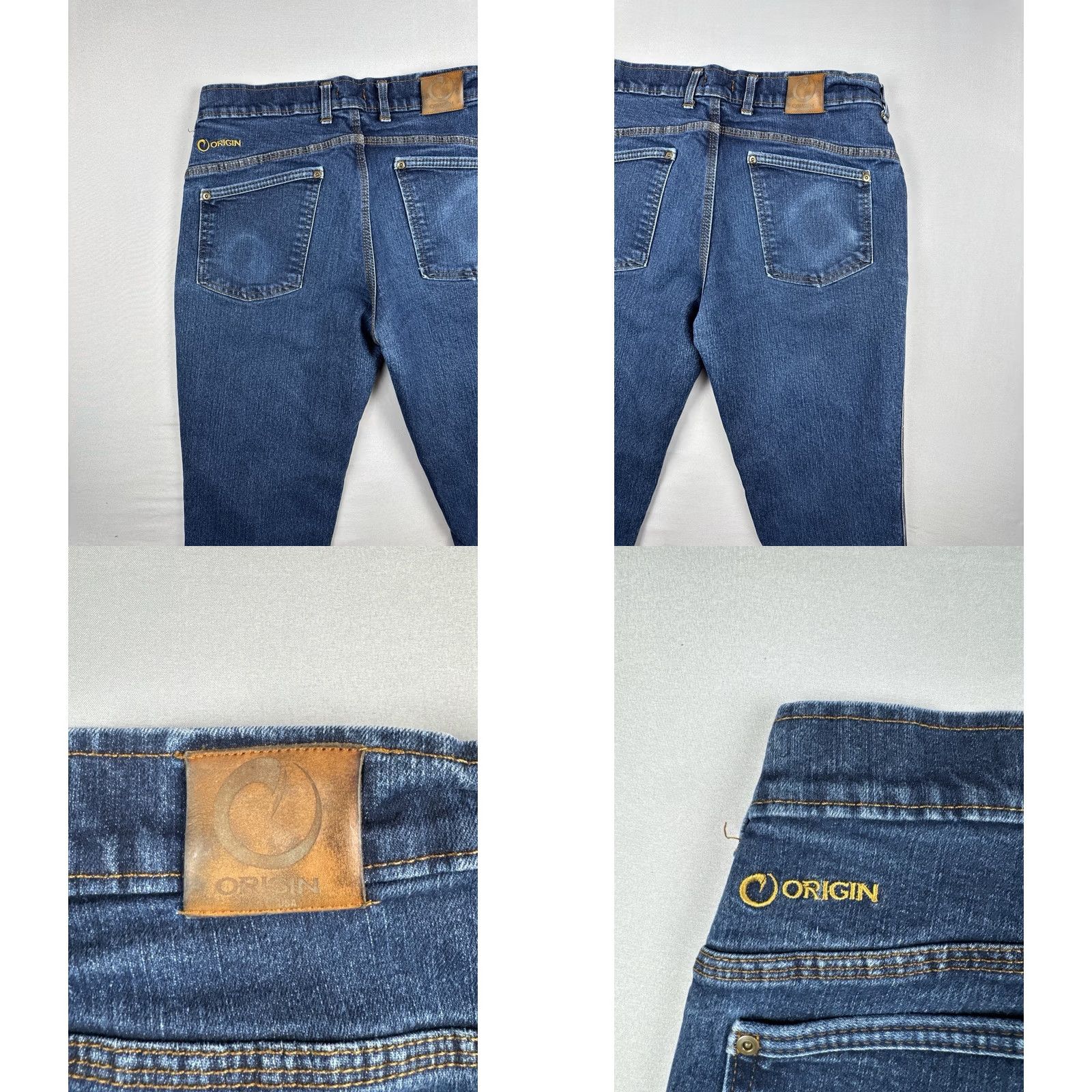 Vintage Origin Jeans Blue 36x32 Maverick Work Jean Grown & Sewn Legit Fit Straight Leg Jeans Mens Regular Blue USA 90s Theme Size US 36 / EU 52 - 9 Thumbnail