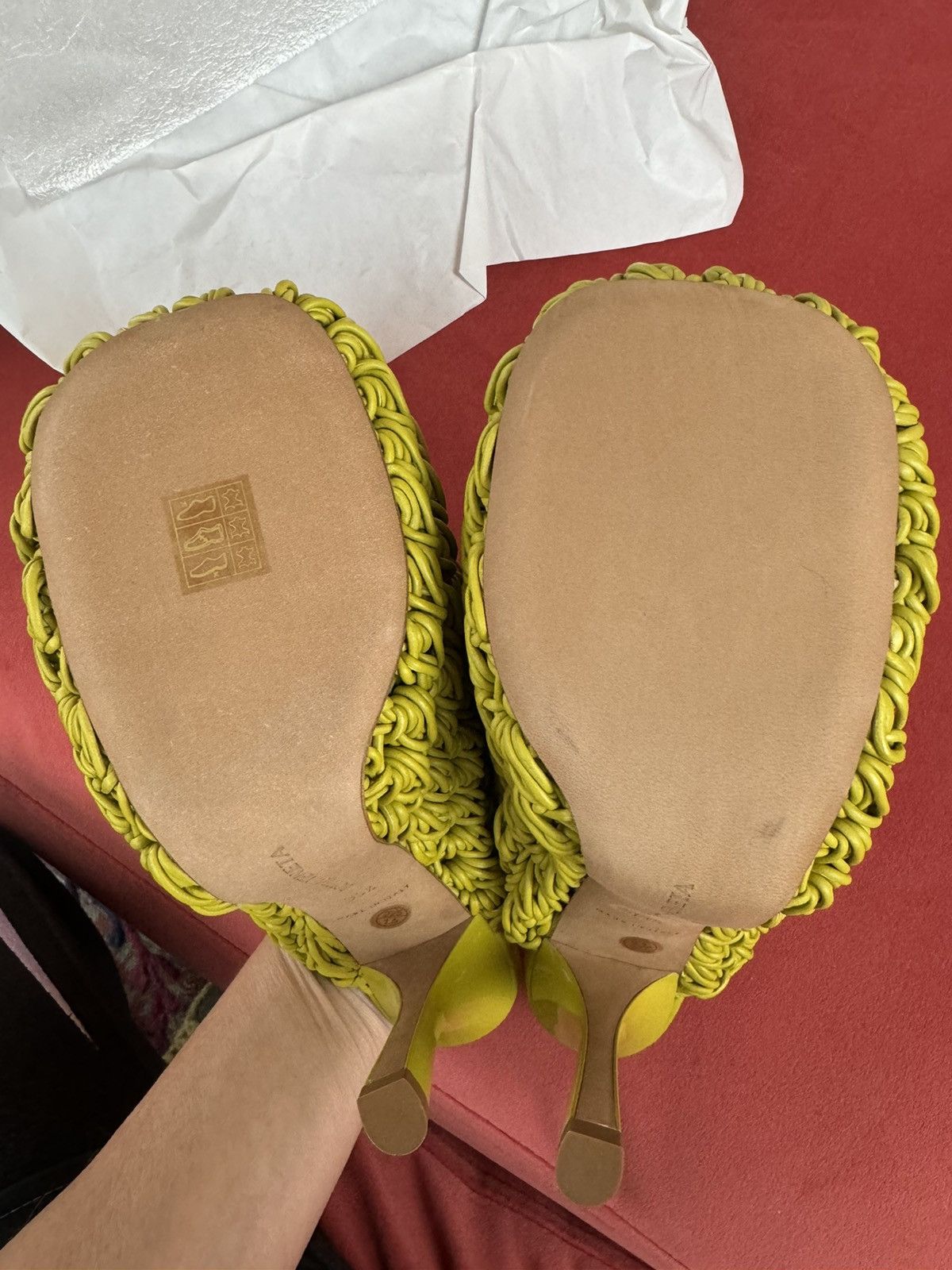 Bottega Veneta Bottega Veneta yellow macrame style, size 35.5 It Size US 5.5 / IT 35.5 - 15 Thumbnail