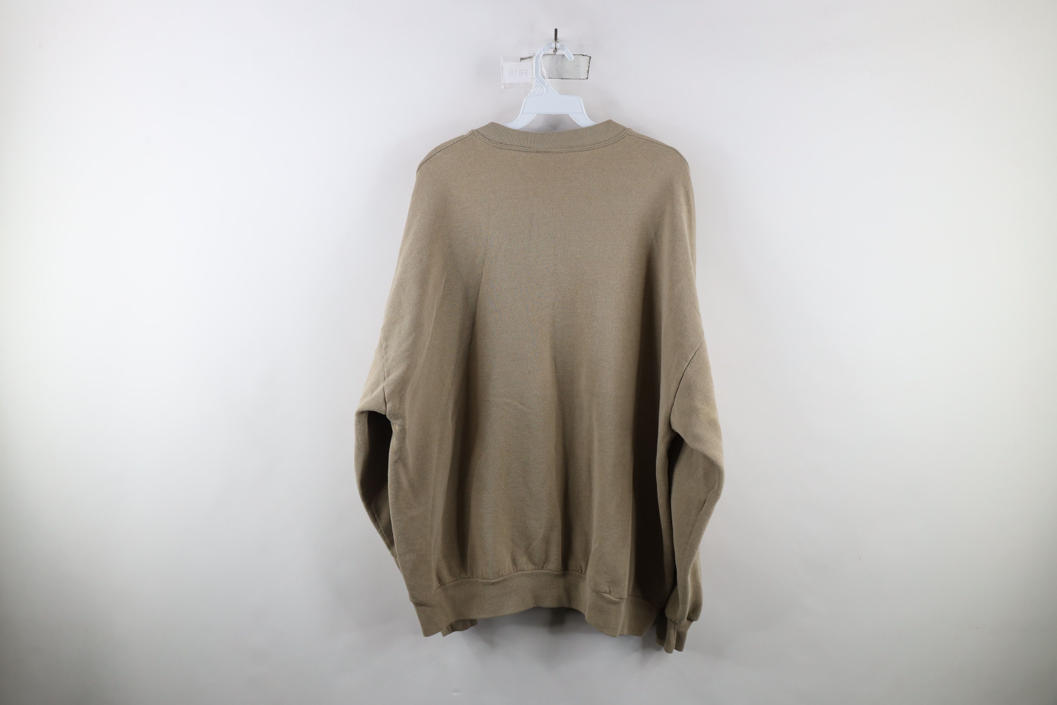 Vintage Vintage 90s Streetwear Blank Crewneck Sweatshirt Beige USA Size US XXL / EU 58 / 5 - 11 Thumbnail
