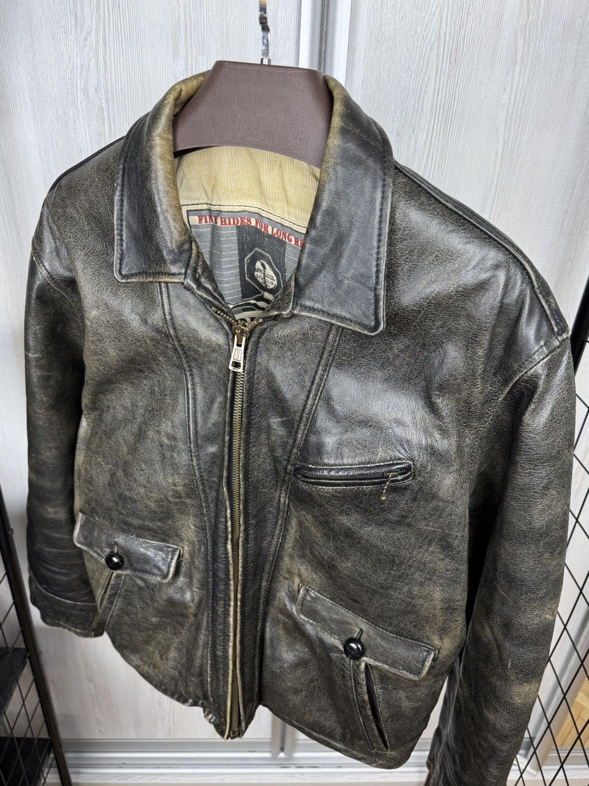 Replay Replay vintage black faded leather bomber trucker’s jacket Size US L / EU 52-54 / 3 - 8 Thumbnail