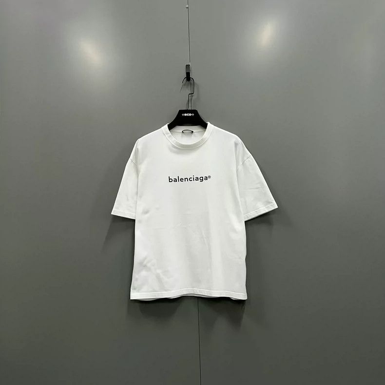 Balenciaga Balenciaga White Small Logo Printed Short Sleeve Size US M / EU 48-50 / 2 - 1 Thumbnail