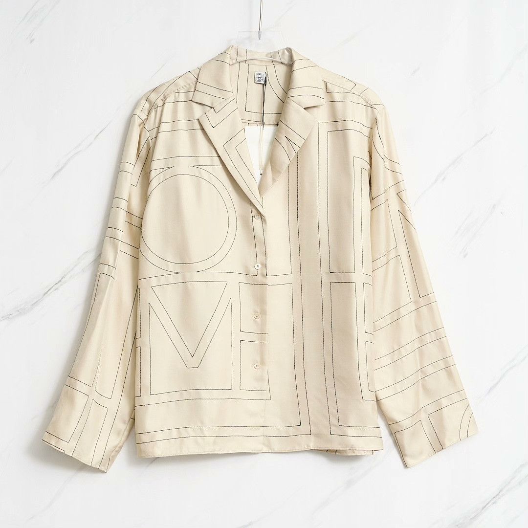Toteme Toteme Women's Geometric Silk Blouse Size S / US 4 / IT 40 - 1 Thumbnail