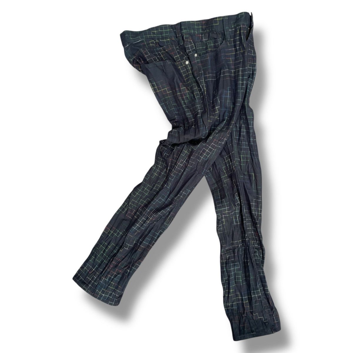 Issey Miyake Issey Miyake Fall 2014 Runway Wrinkled Erased Checkers Jeans Size US 34 / EU 50 - 5 Thumbnail