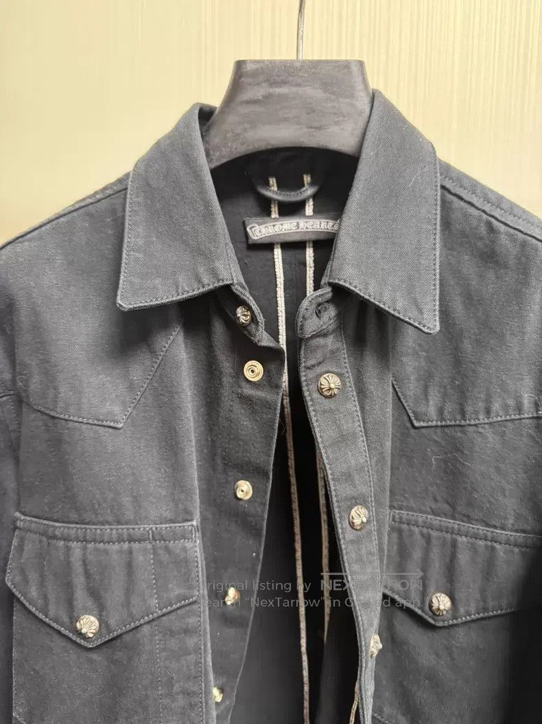 Chrome Hearts Chrome Hearts Denim shirt with cross patchwork leather det Size US M / EU 48-50 / 2 - 6 Thumbnail