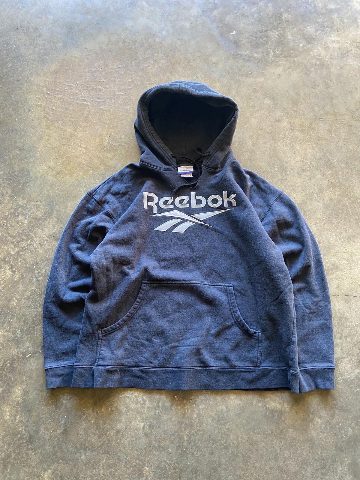 Reebok Vintage Boxy Faded Y2K Reebok Black Hoodie Size US L / EU 52-54 / 3 - 1 Thumbnail