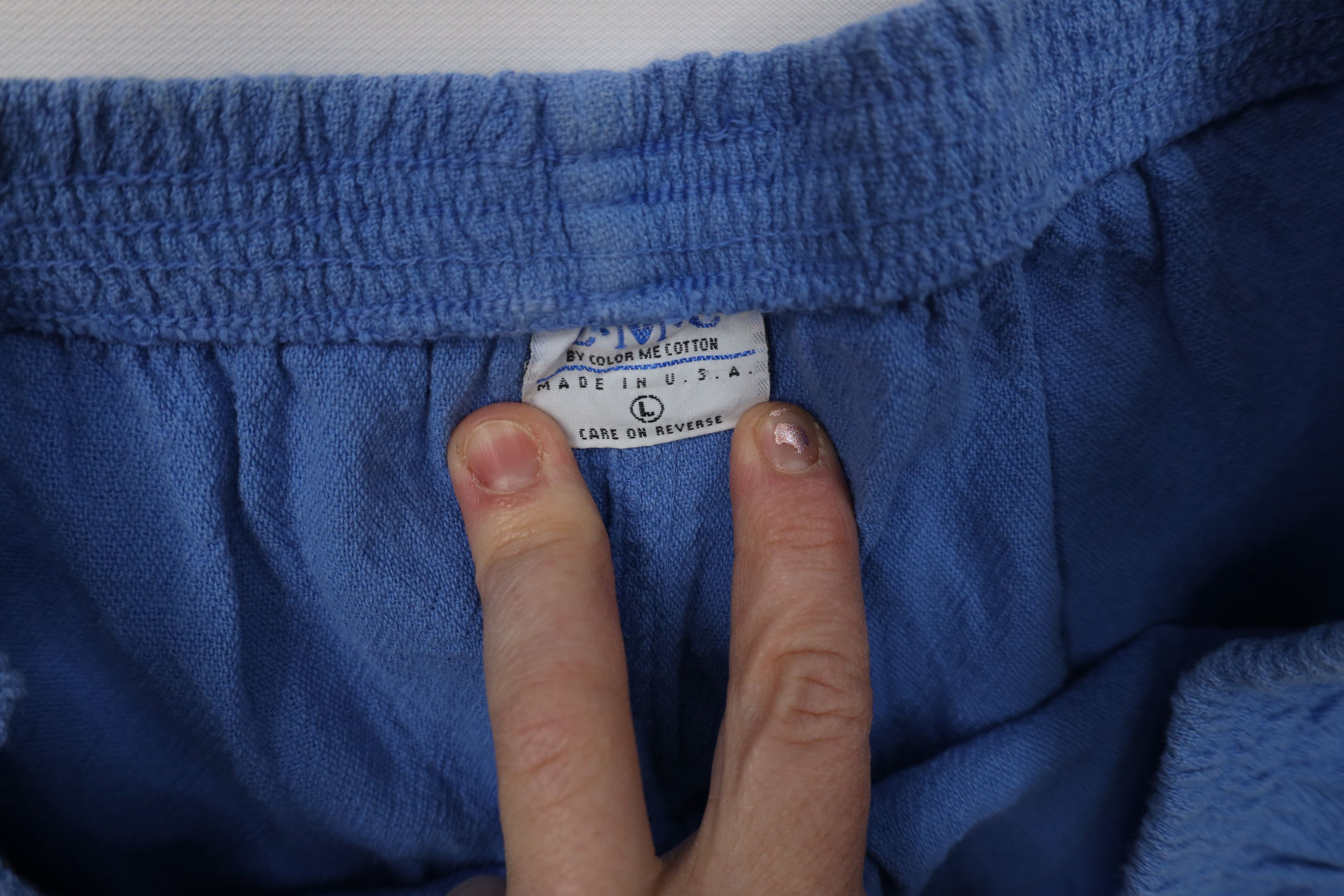 Vintage Vintage 90s Streetwear Gauzy Cotton Wide Leg Pants Blue USA Size 30" / US 8 / IT 44 - 7 Thumbnail