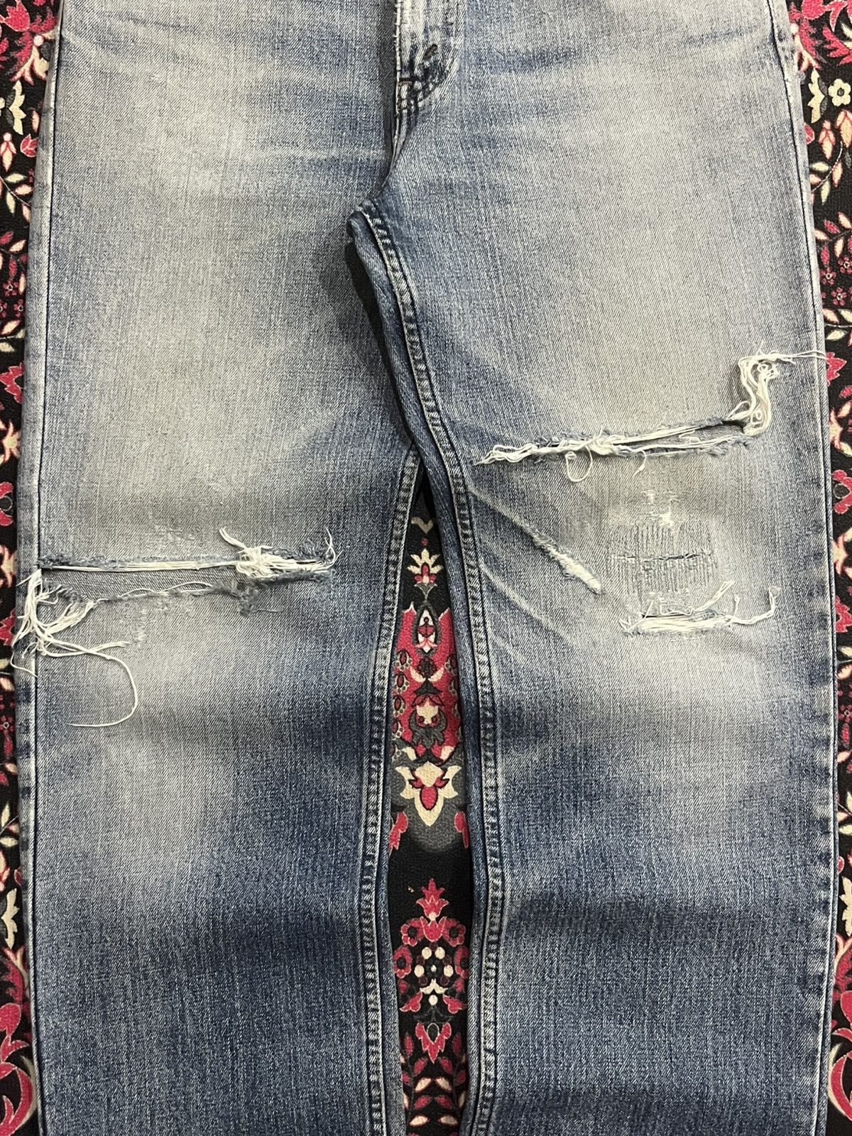 Levi's Vintage Levi’s 533 Blue Faded Washed Distress Straight Jeans Size US 33 - 11 Thumbnail