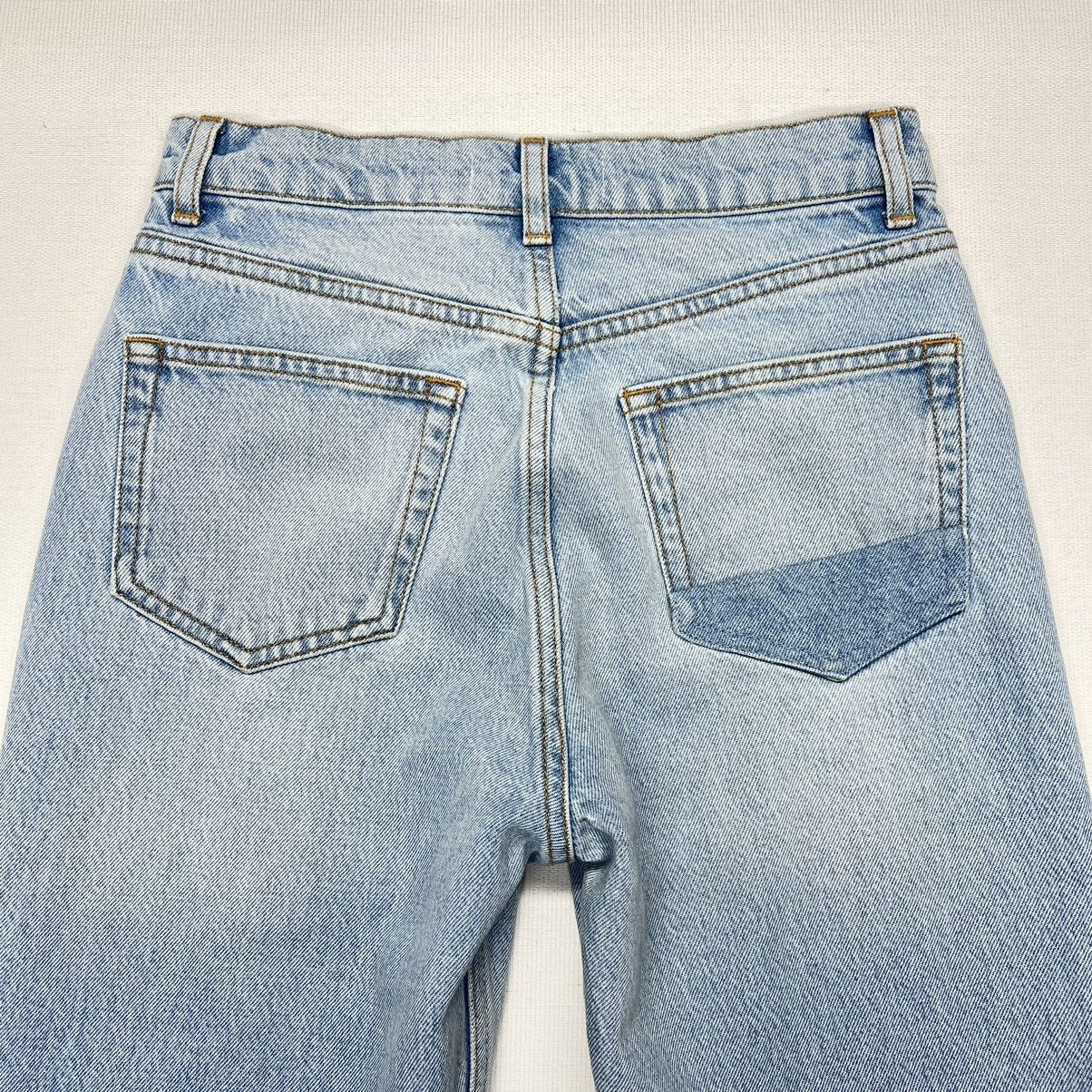Reformation Reformation Jeans Cynthia High Rise Straight Patch Tahoe Size 25" / US 0 / IT 36 - 12 Thumbnail