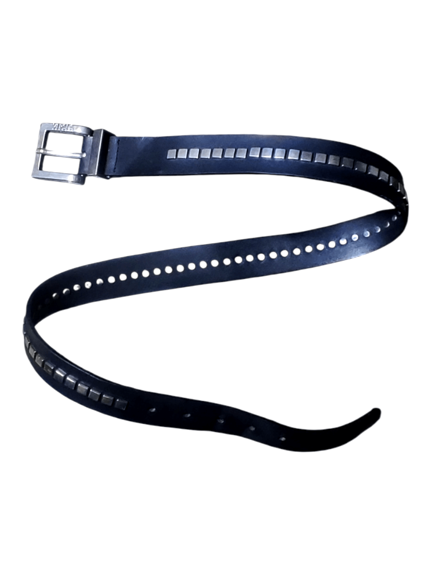 Versace VINTAGE Versus Versace Unisex Studded Black Leather Belt Size 32 - 3 Thumbnail