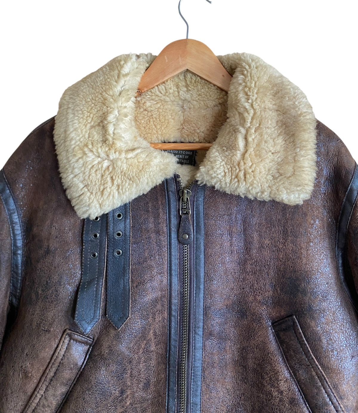 Vintage Dog Fight B-3 Sheepskin Leather Flight Jacket 1990s