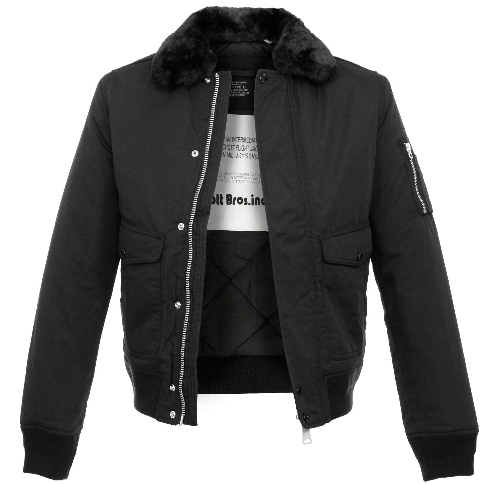 Schott Schott NYC Air | Black Bomber Flight Jacket Size US L / EU 52-54 / 3 - 1 Thumbnail