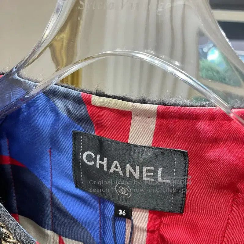 Chanel CHANEL Black Wool Women's Jacket with Chain Detail . Size M / US 6-8 / IT 42-44 - 6 Thumbnail