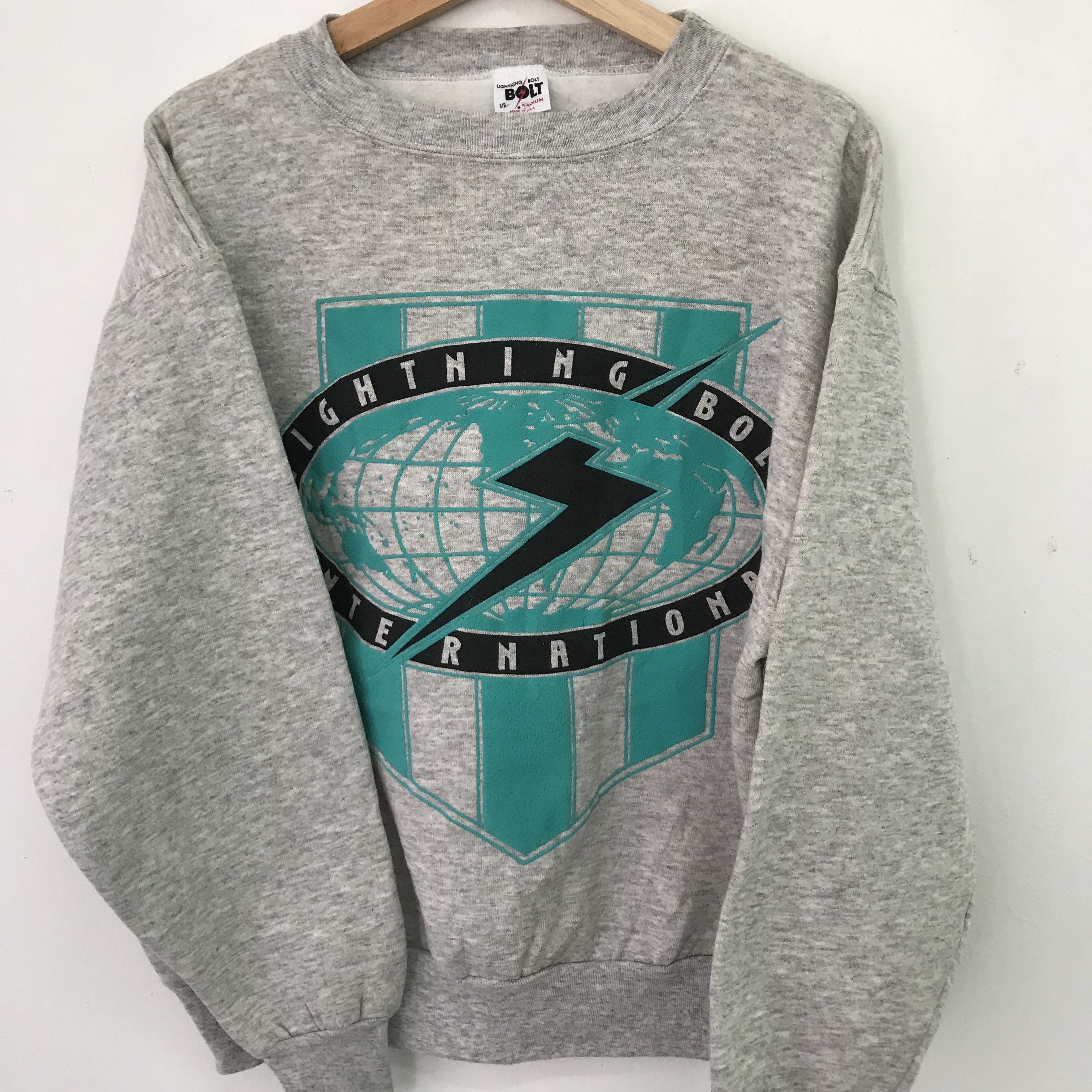 Lightning Bolt Vintage 90's Lightning Bolt Gray Sweatshirt - 512 Size US M / EU 48-50 / 2 - 6 Thumbnail