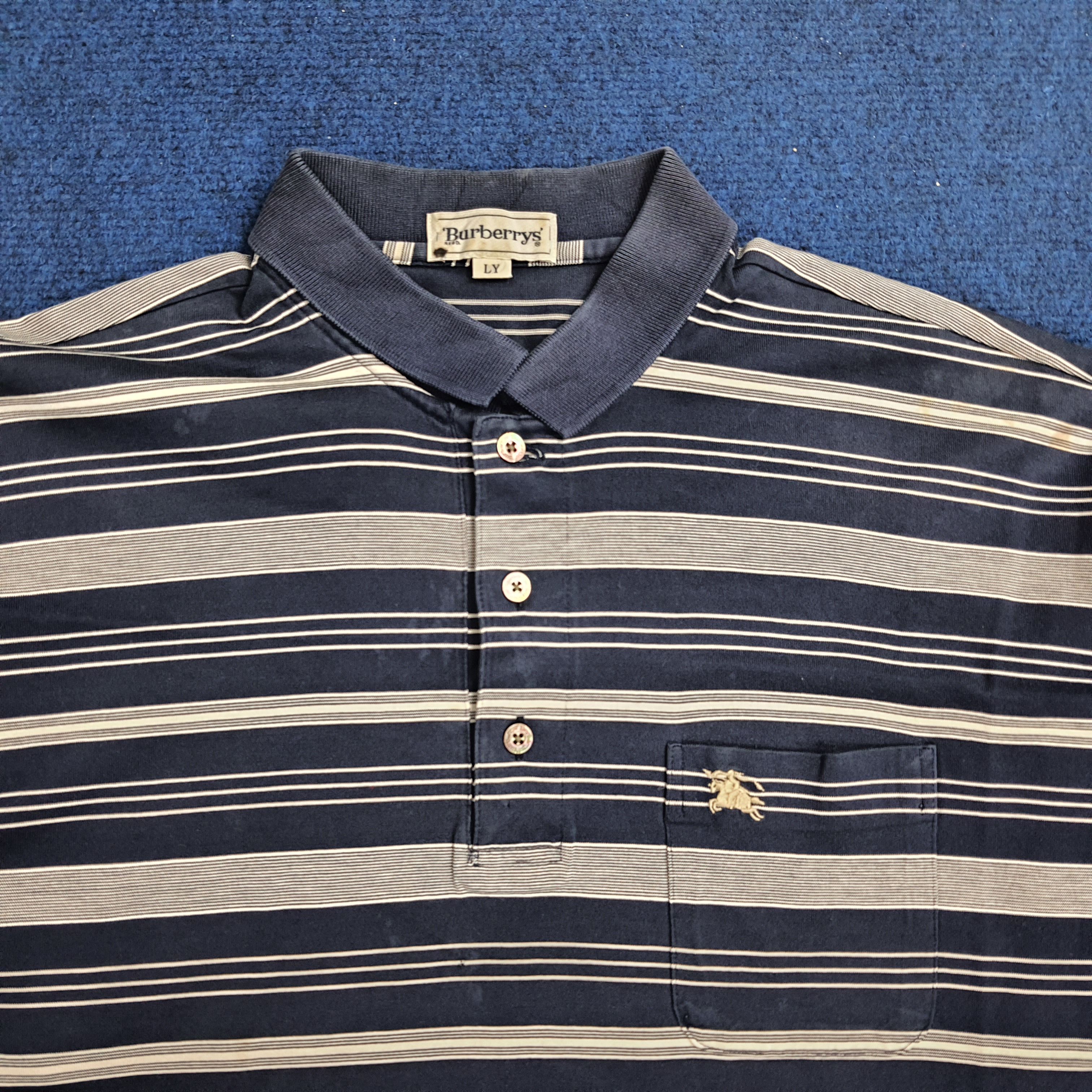 Burberry Burberry Stripes Long Sleeve Polo Shirt Size US L / EU 52-54 / 3 - 2 Thumbnail
