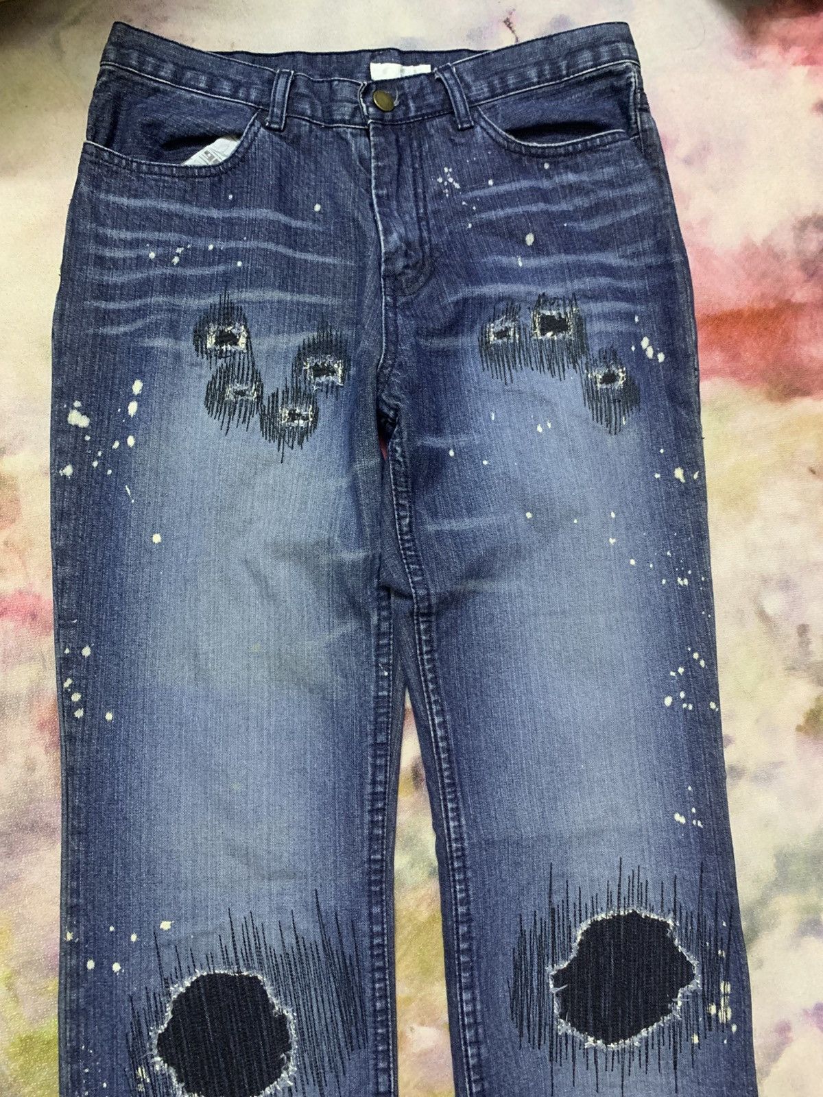 Number (N)ine Number (N)ine Distressed Paint Splatter Denim Size US 31 - 4 Thumbnail