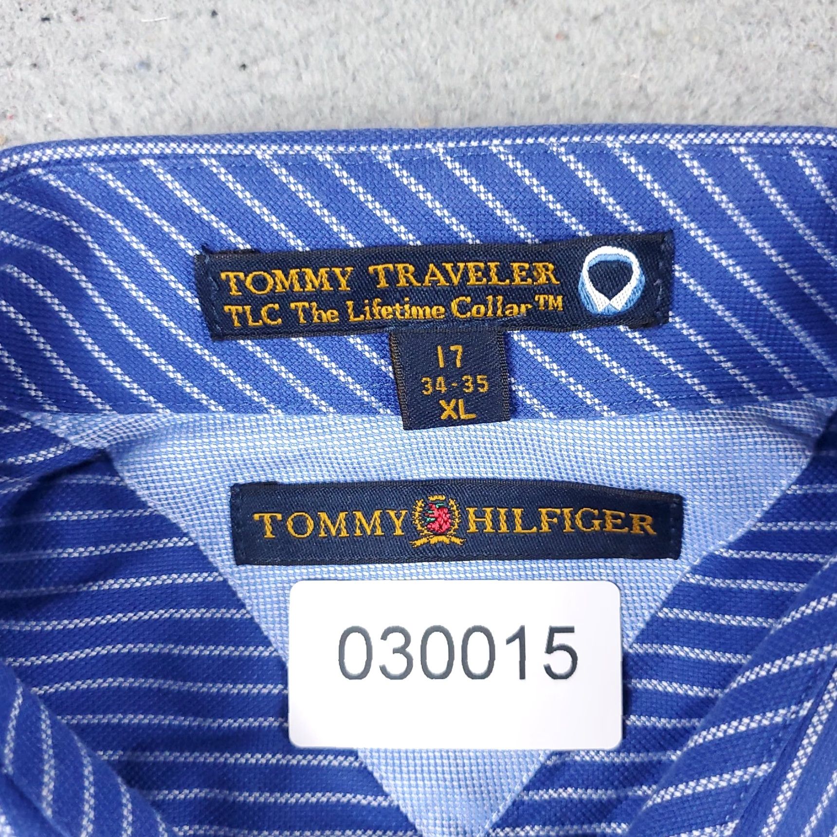 Tommy Hilfiger TOMMY HILFIGER Shirt Blue Striped Casual Button-Up Long Sleeve Mens XL Size US XL / EU 56 / 4 - 6 Thumbnail