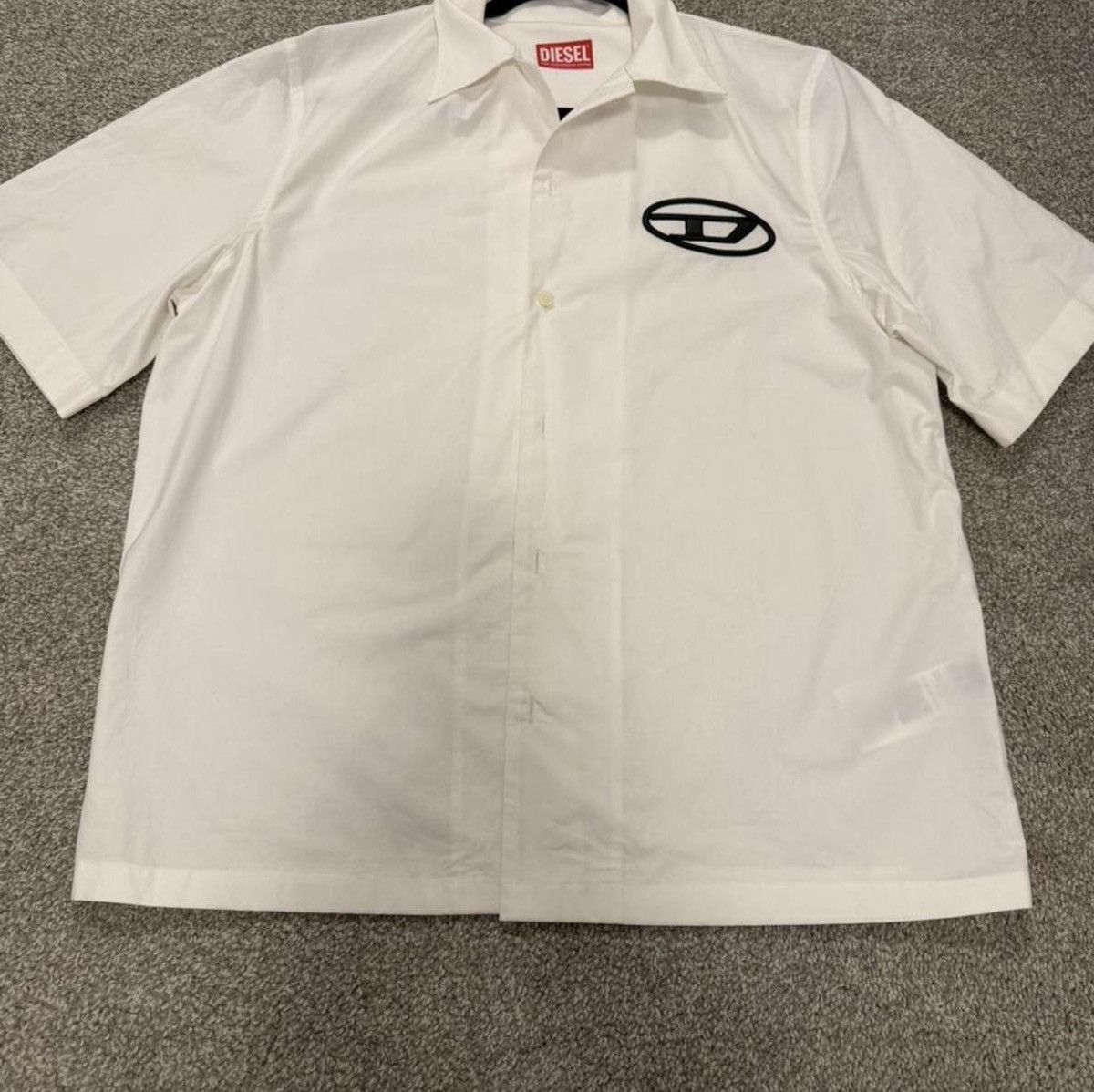 Diesel White Short Sleeve Diesel Button Up Size US S / EU 44-46 / 1 - 1 Thumbnail