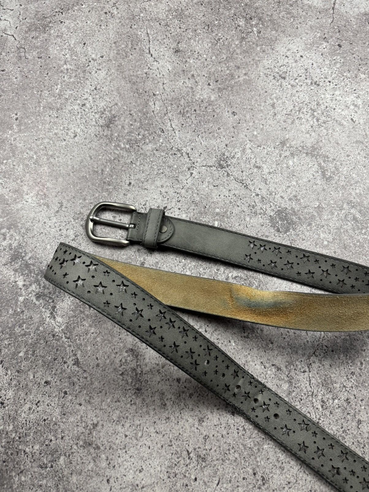 Japanese Brand 00’s NUMBER NINE STYLE STAR LEATHER RARE Y2K BELT VINTAGE Size ONE SIZE - 4 Thumbnail