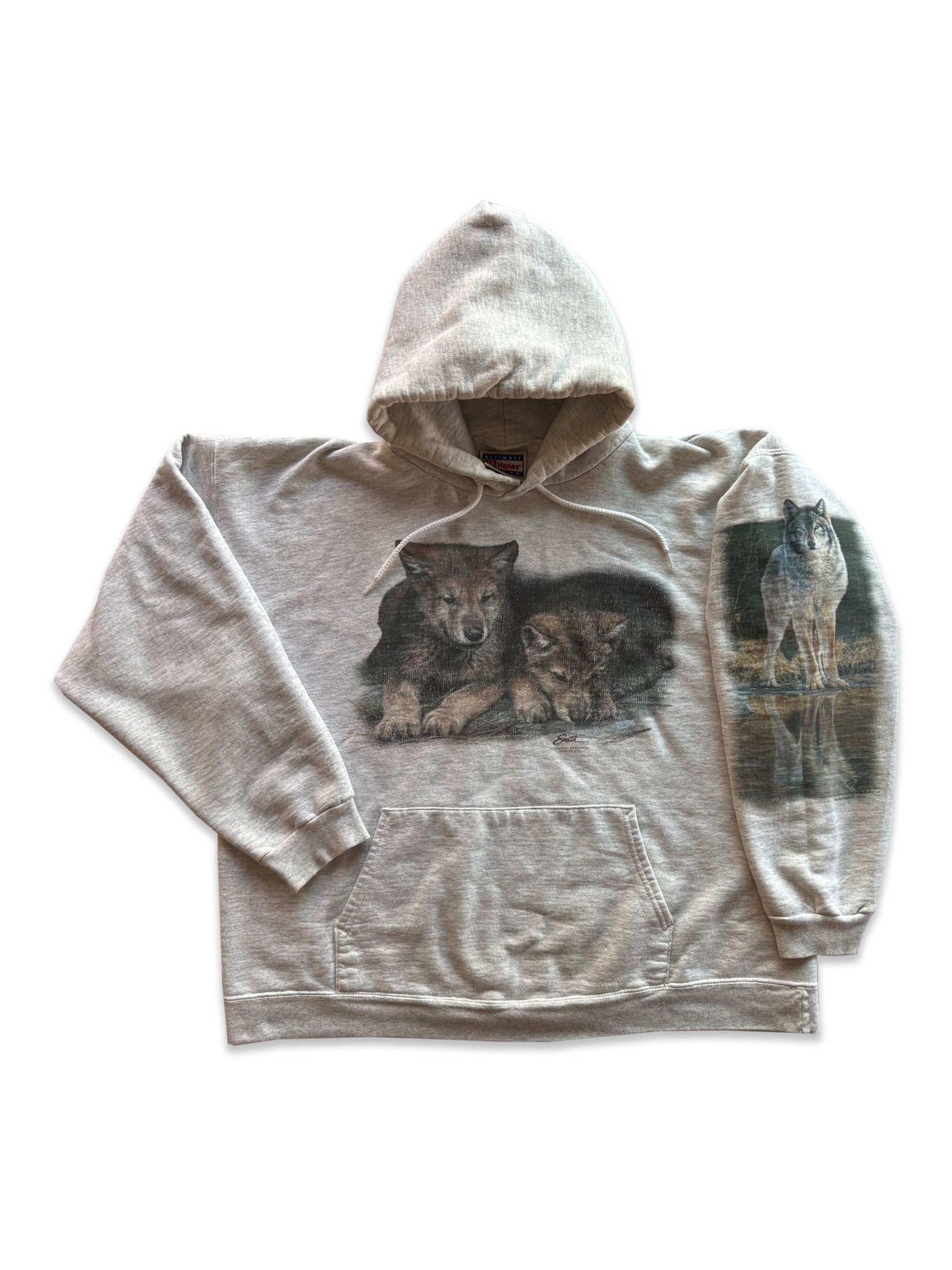 1990s Vintage Impulse Wear Wolf Hoodie