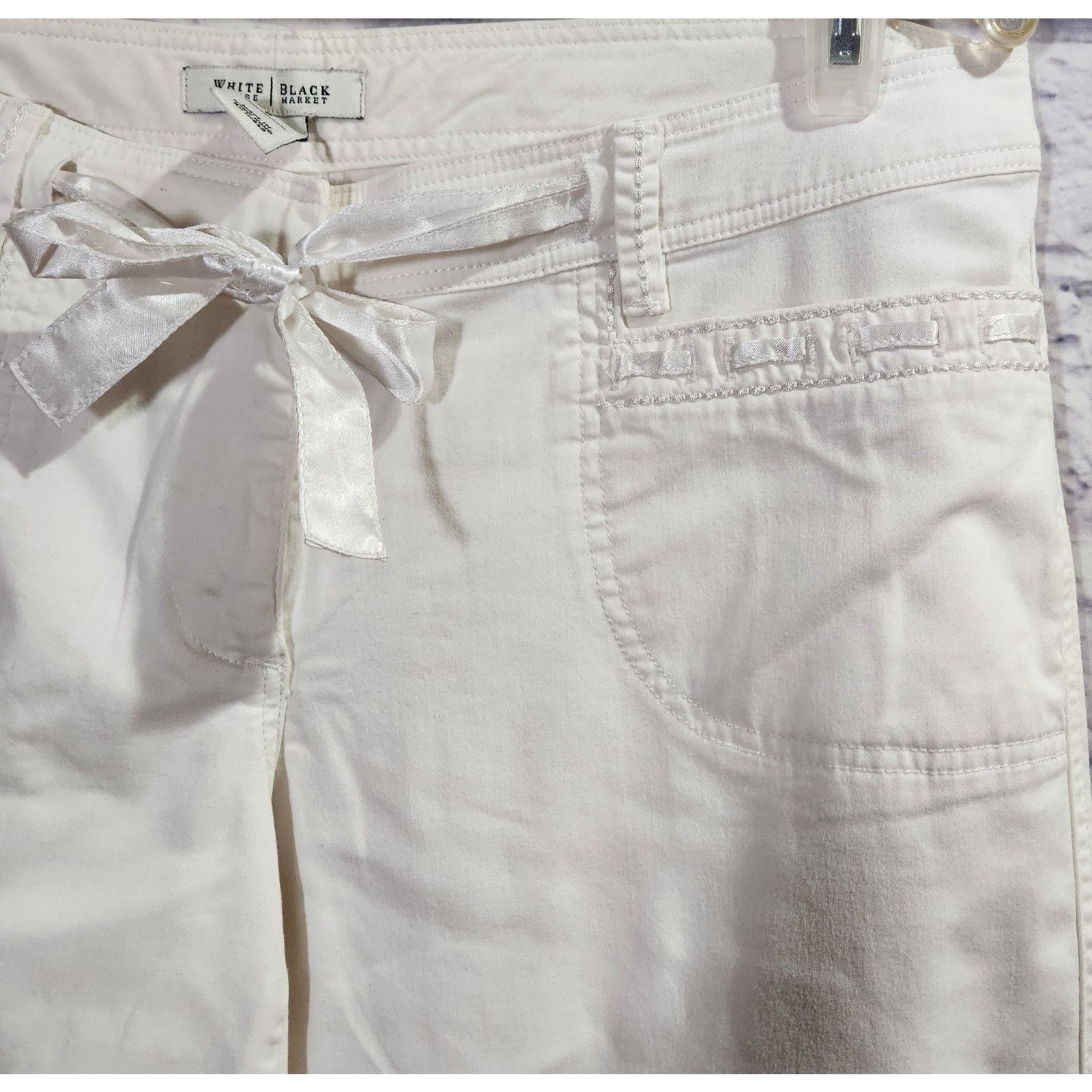 Other White House Black Market White Flat Front Cropped Jeans 8 Size 30" / US 8 / IT 44 - 3 Thumbnail