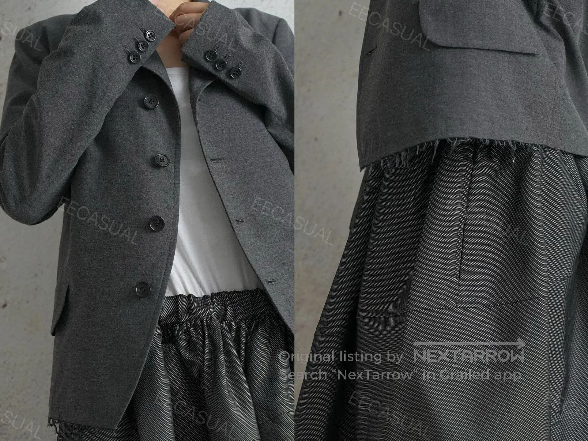 CDG by Comme des Garcons CDG Rei Kawakubo Gray Fringe Blazer. Size XS / US 0-2 / IT 36-38 - 8 Thumbnail