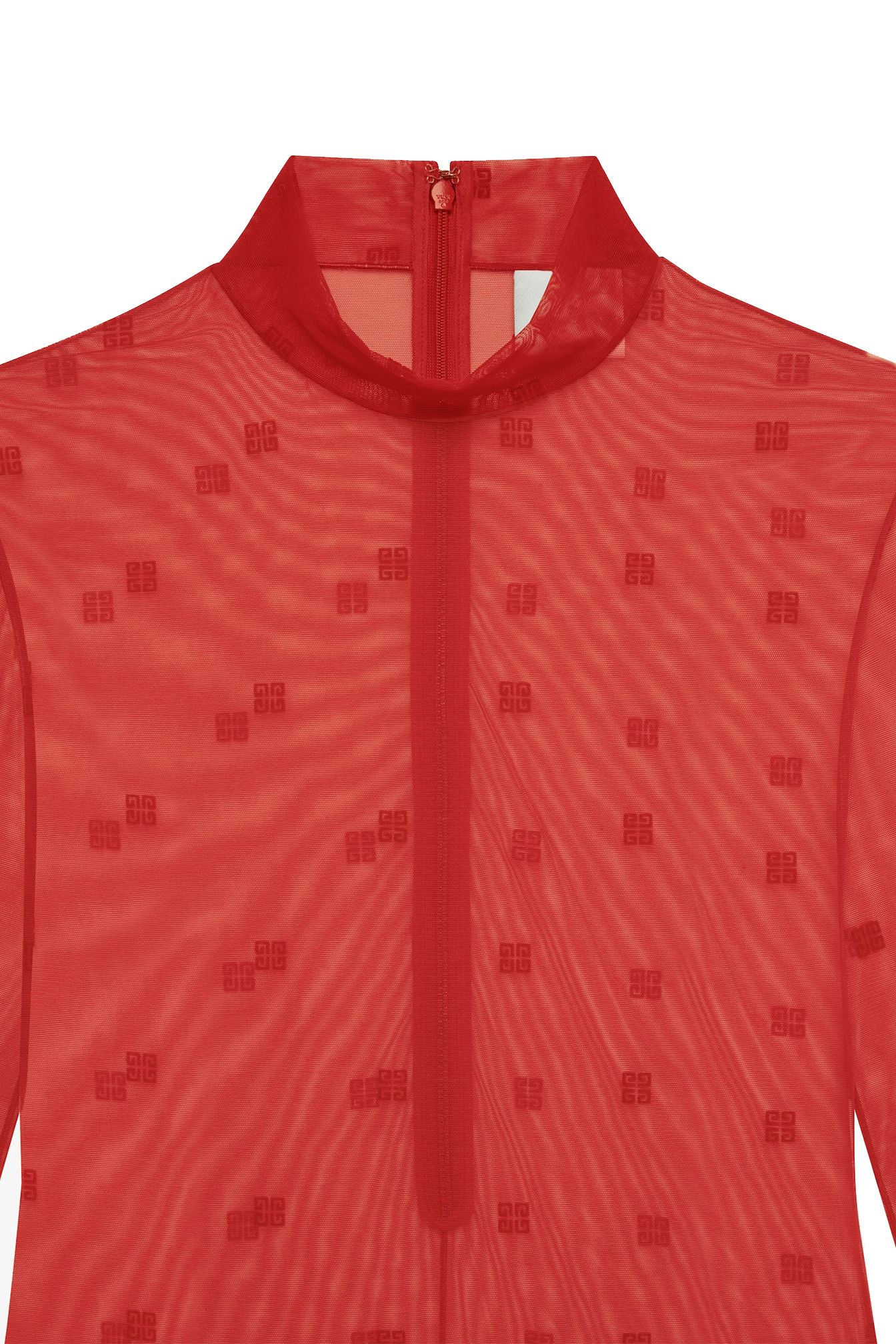 Givenchy o1srvl11e0725 Sheer Bodysuit in Red Size XS / US 0-2 / IT 36-38 - 2 Thumbnail