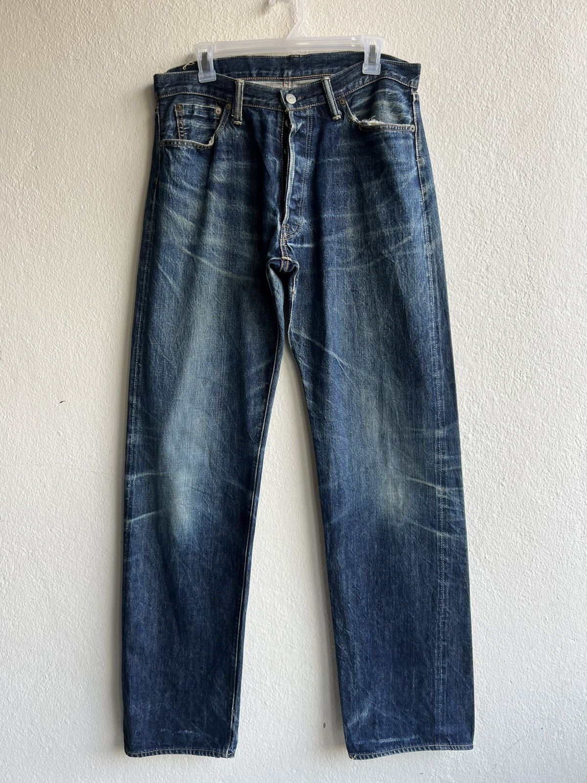 Denime Vintage GLEEM Clothing Japan Dirty Mud Denim Selvedge Jeans Size US 33 - 22 Thumbnail