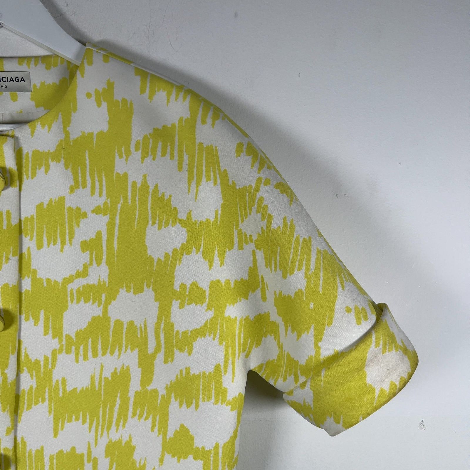 Balenciaga Balenciaga Crop Jacket White/Yellow Size M Size M / US 6-8 / IT 42-44 - 3 Thumbnail