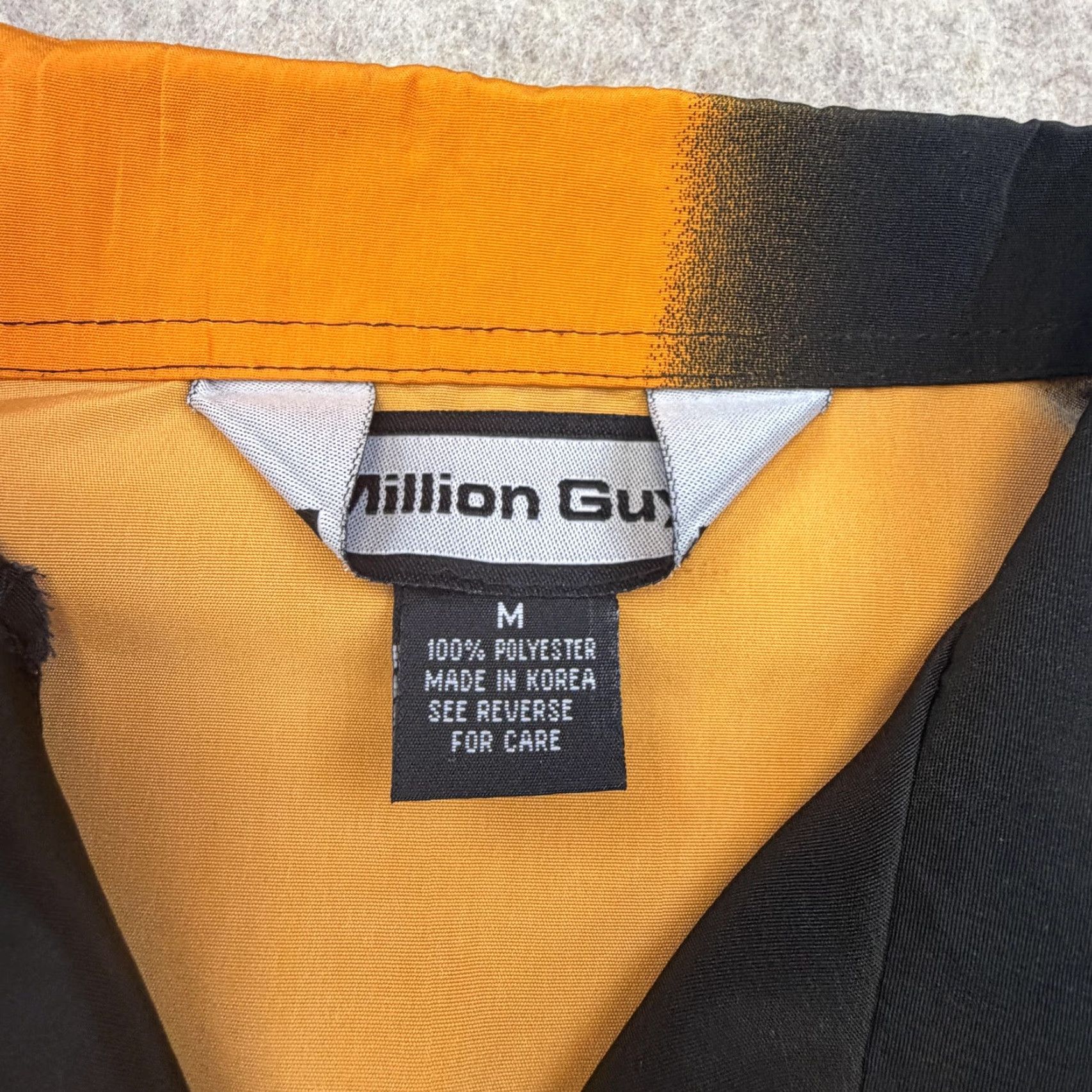 Vintage Million Guy Anime Shirt Mens Medium Black Orange Button Front Camp Aloha Graphic Size US M / EU 48-50 / 2 - 4 Thumbnail