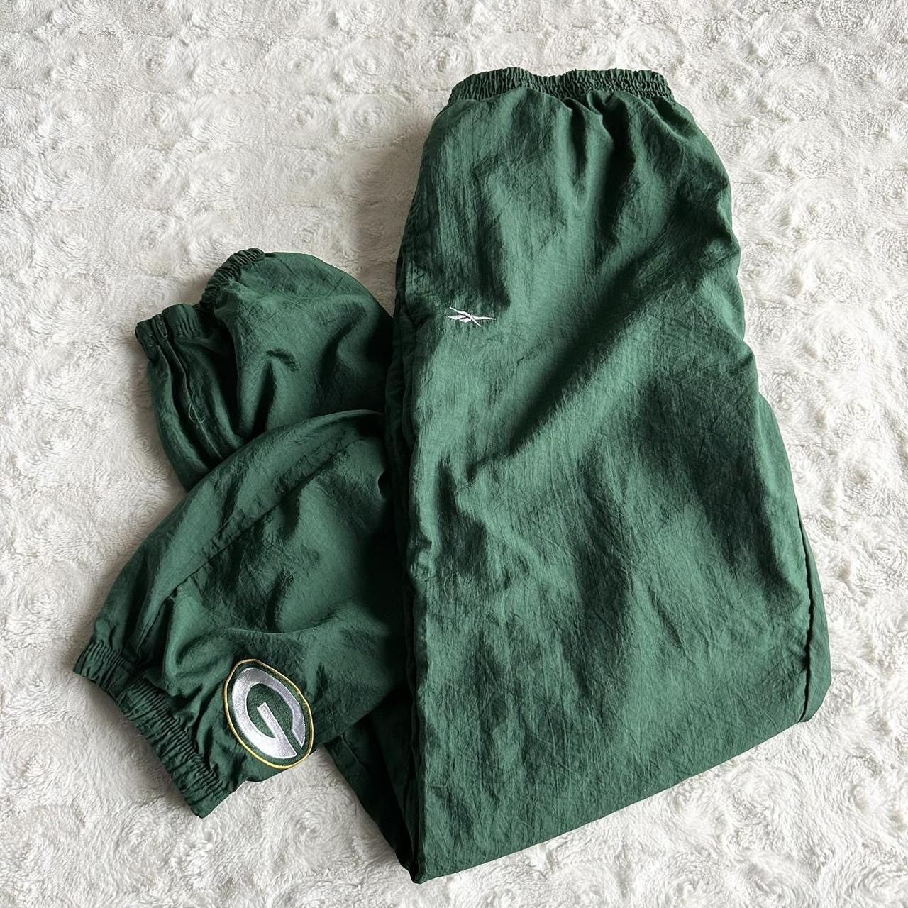 Reebok Vintage Green Bay Packers Pants Mens XL 30x31 Nylon 90s READ Size US 30 / EU 46 - 1 Thumbnail
