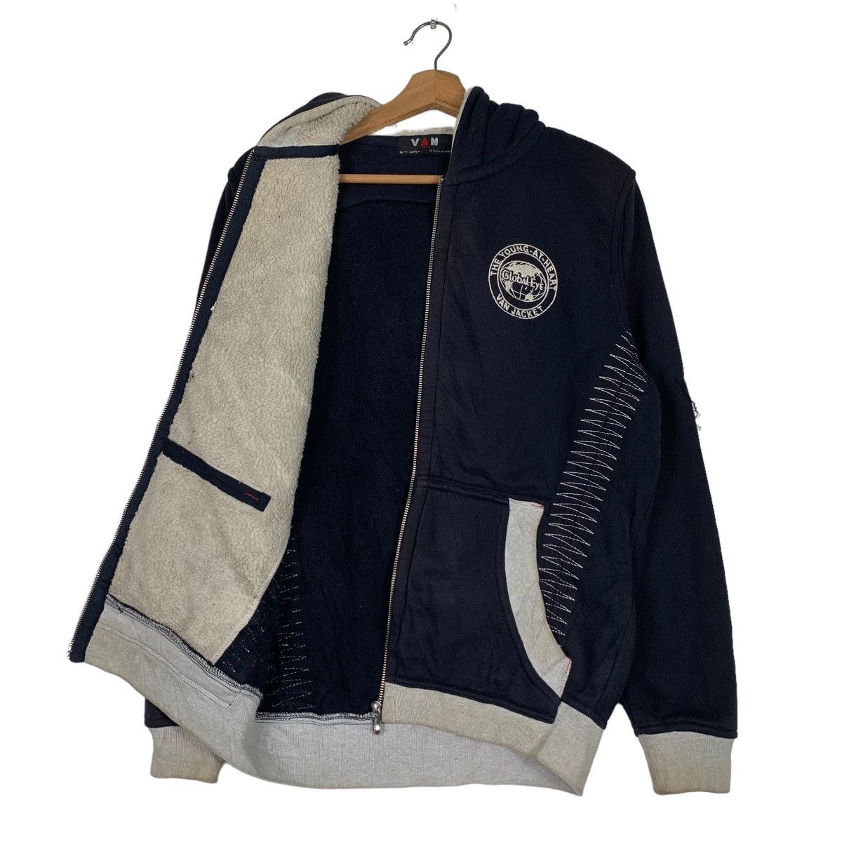 Japanese Brand VAN JAC Fleece Lined Zipper Hoodies Sweatshirt #0904-C40 Size US M / EU 48-50 / 2 - 11 Thumbnail