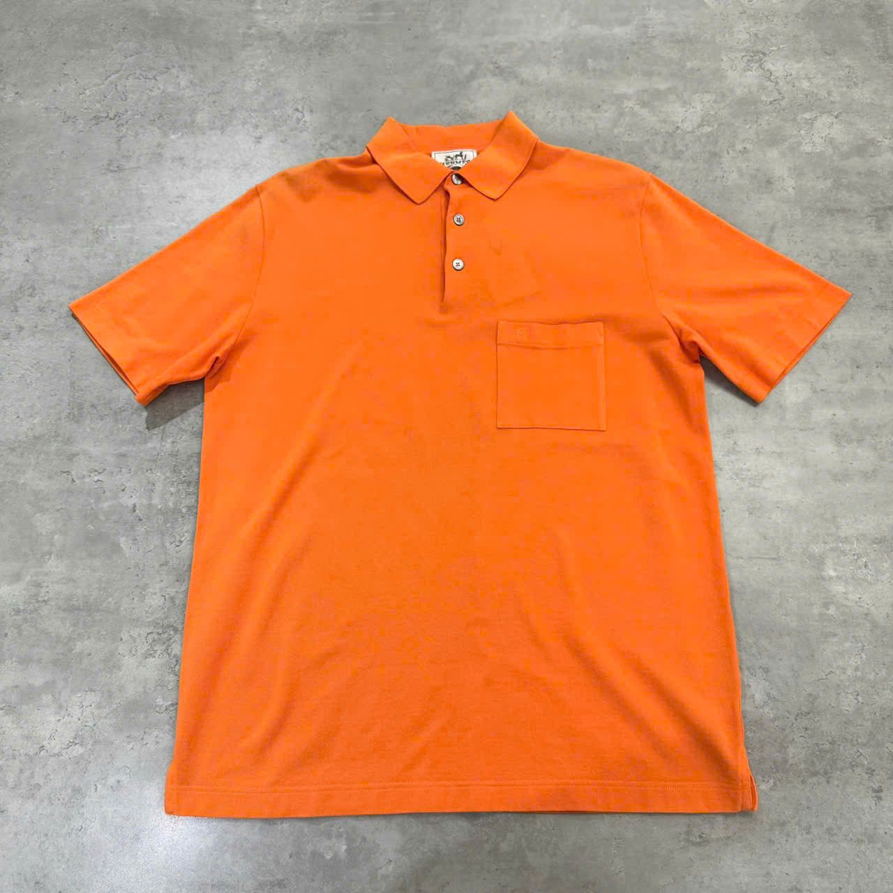 Hermes HERMES H embroidered buttoned polo shirt Orange Size US M / EU 48-50 / 2 - 1 Thumbnail