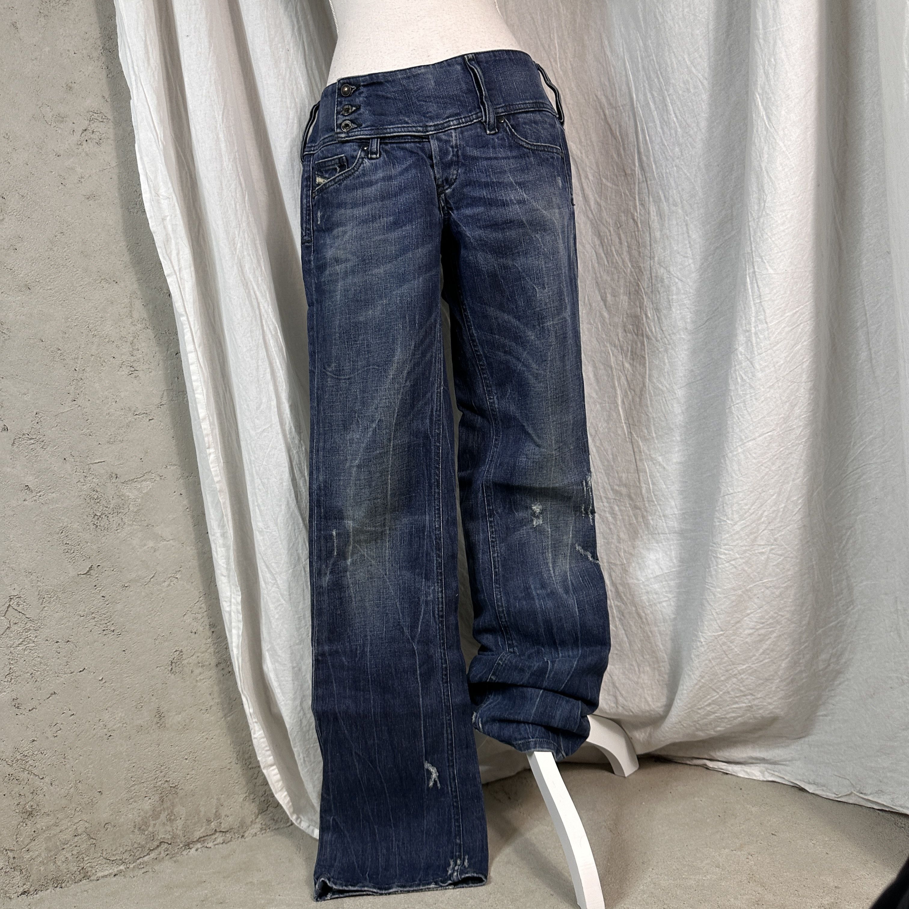 Vintage Diesel Flared Y2K Women's Jeans Size 31" - 6 Thumbnail