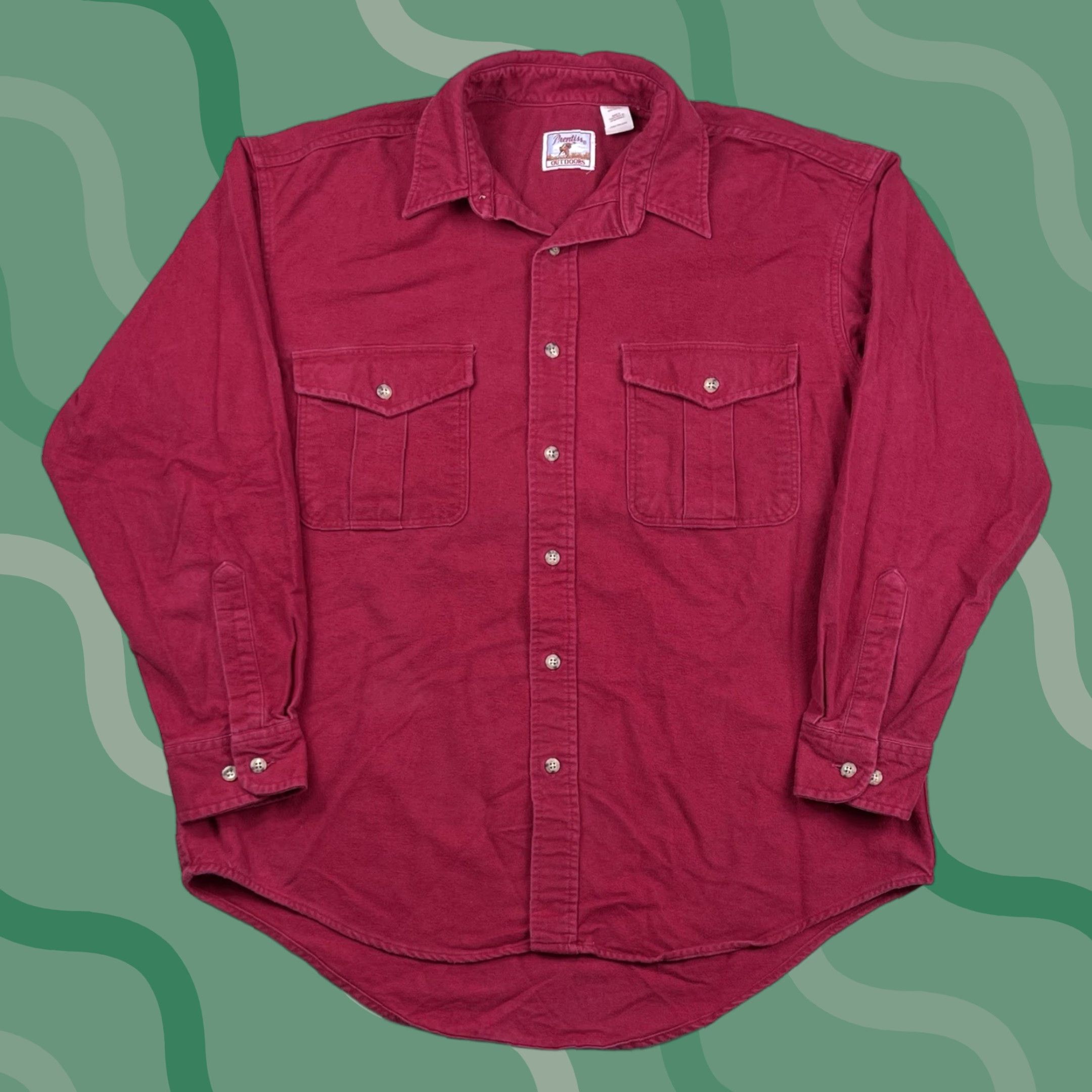 Vintage VINTAGE Prentiss Outdoors Shirt Chamois Flannel Western Button-Up Mens Sz L Red Plaid 100% Cotton Rodeo USA 90s Size US L / EU 52-54 / 3 - 1 Thumbnail